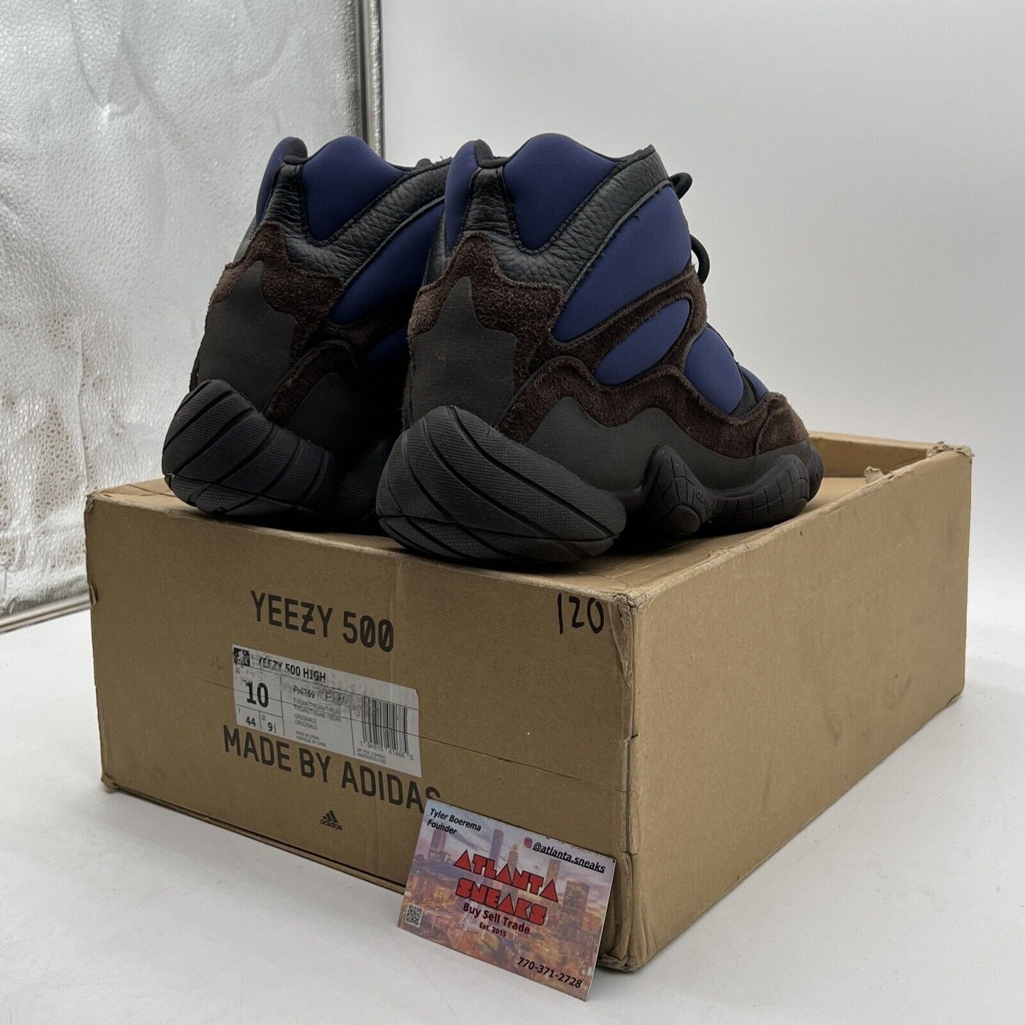 Size 10 - Adidas Yeezy 500 High Tyrian Blue Brown Suede Leather (FY4269)