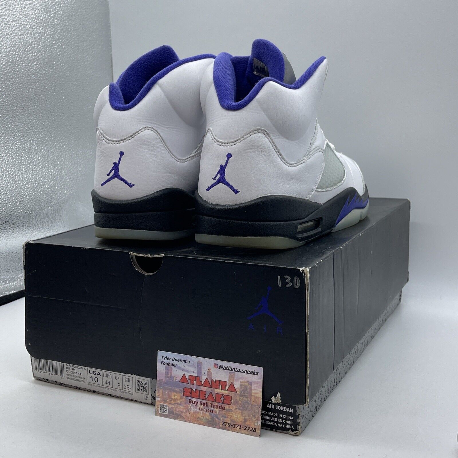 Size 10 - Jordan 5 Concord 2022 White Leather Purple Black (DD0587-141)