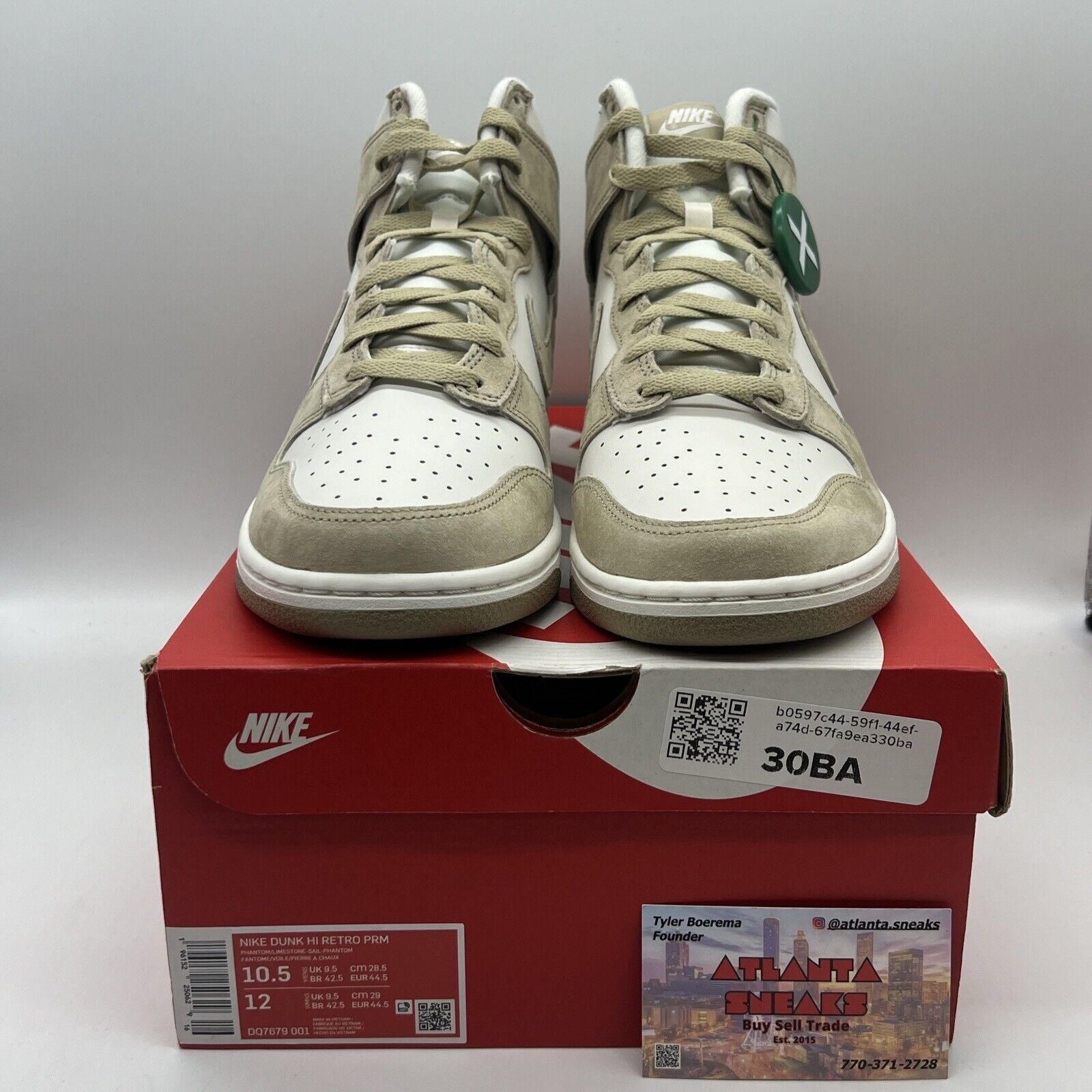 Size 10.5 - Nike Dunk High Sand White Brand New Og All