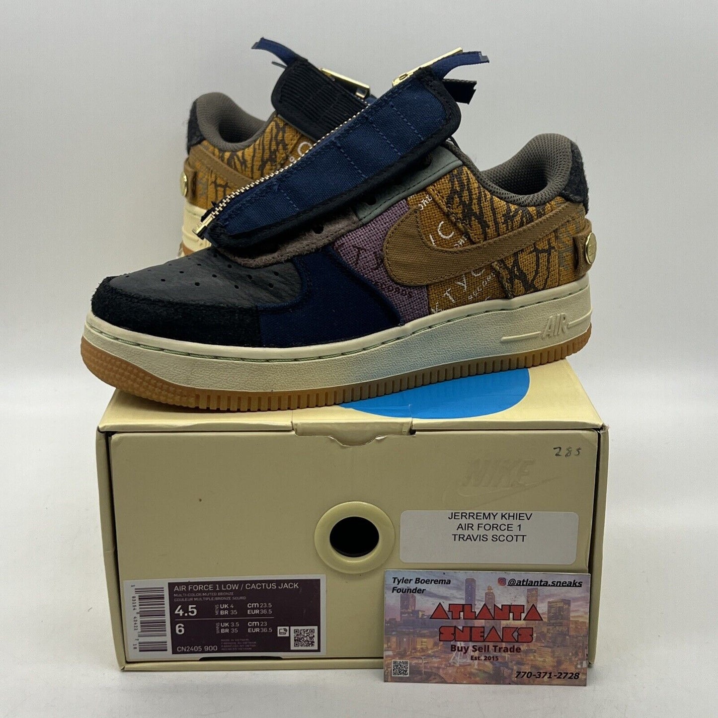 Size 4.5 - Nike Air Force 1 Low x Travis Scott Cactus Jack Gum (CN2405-900)