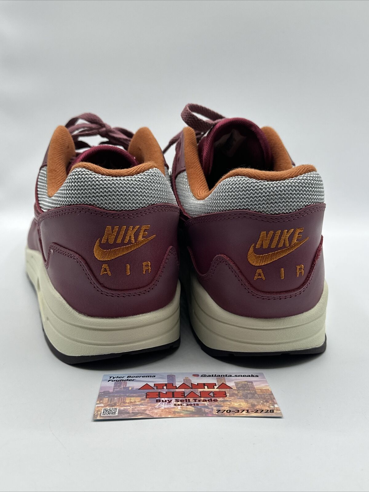 Size 11.5 - Nike Max 1 Patta Waves Metallic Silver/Rush Maroon