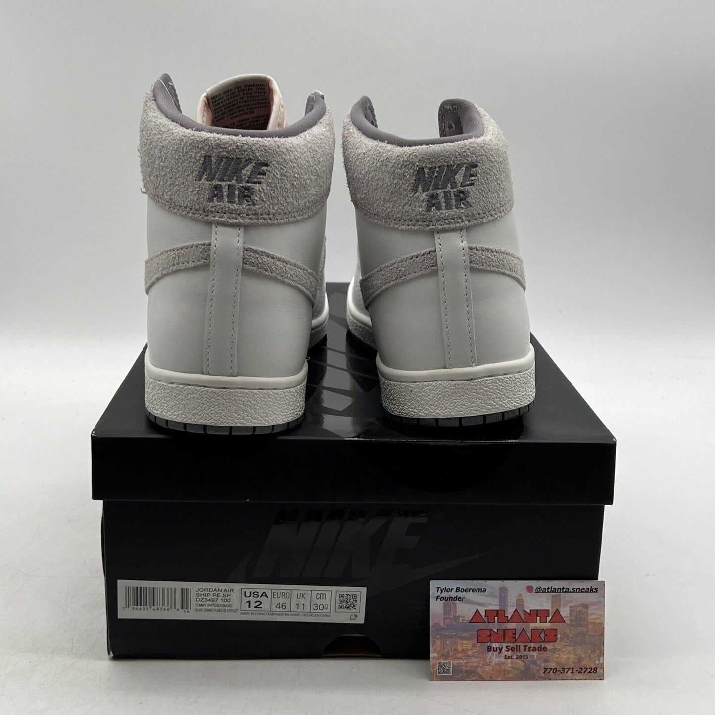 Size 12 - Jordan Air Ship PE SP Tech Grey White Leather (DZ3497-100)