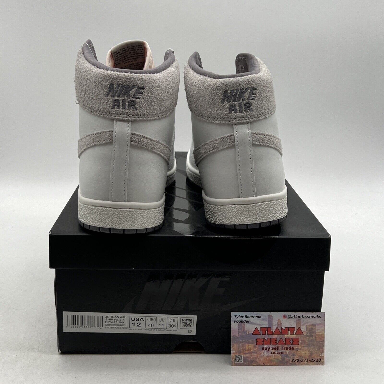 Size 12 - Jordan Air Ship PE SP Tech Grey White Leather (DZ3497-100)