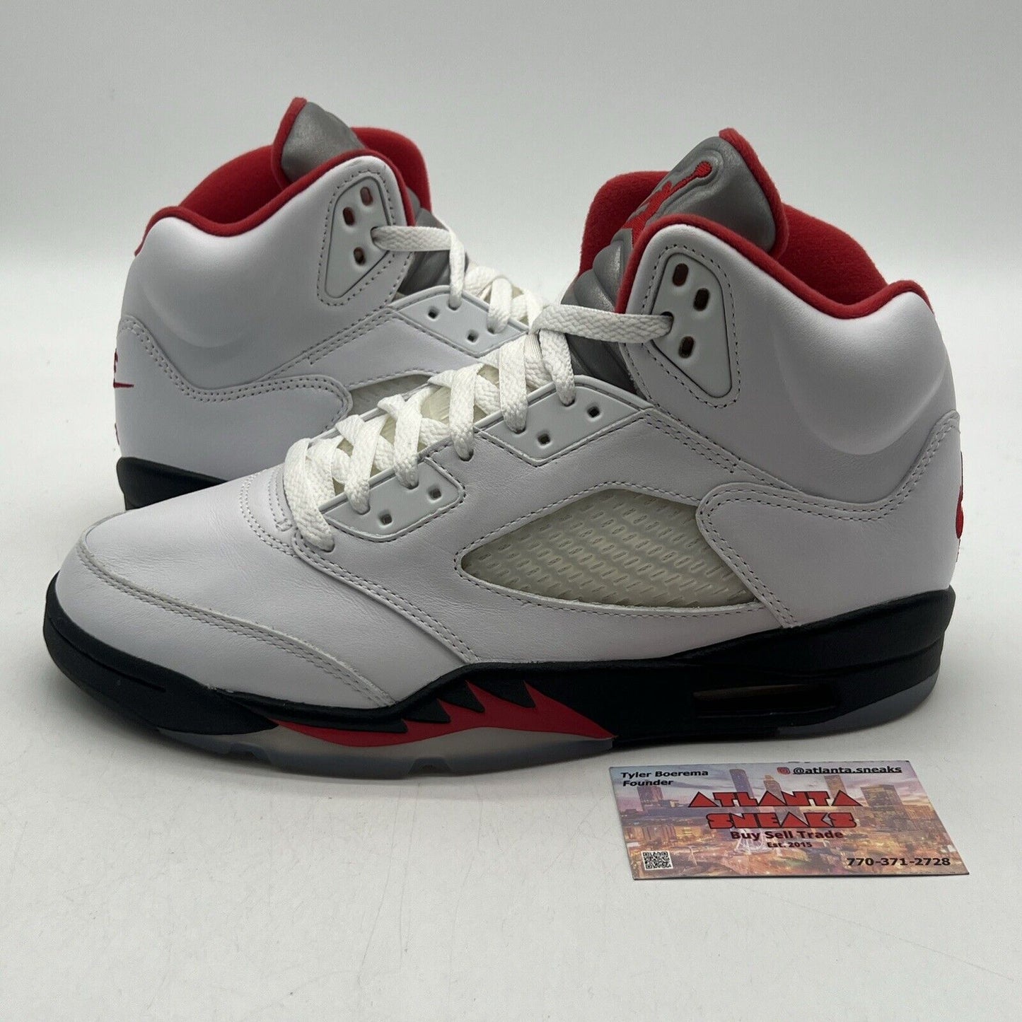 Size 8.5 - Jordan 5 Retro Mid Fire Red White Black Red Leather (DA1911-102)