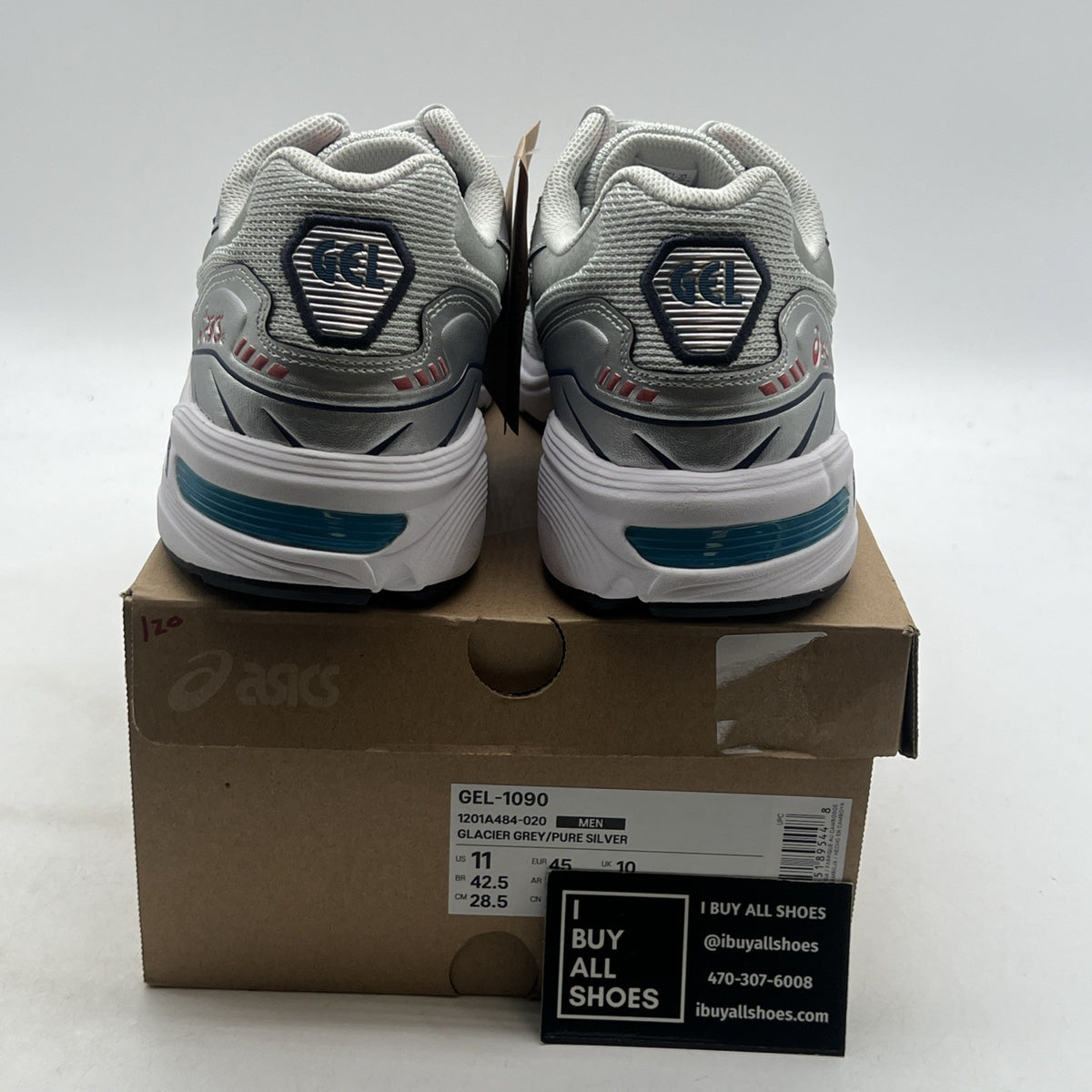 Size 11 - ASICS Men's GEL-1090 Glacier Grey/ Pure Silver  (1201A484-020)