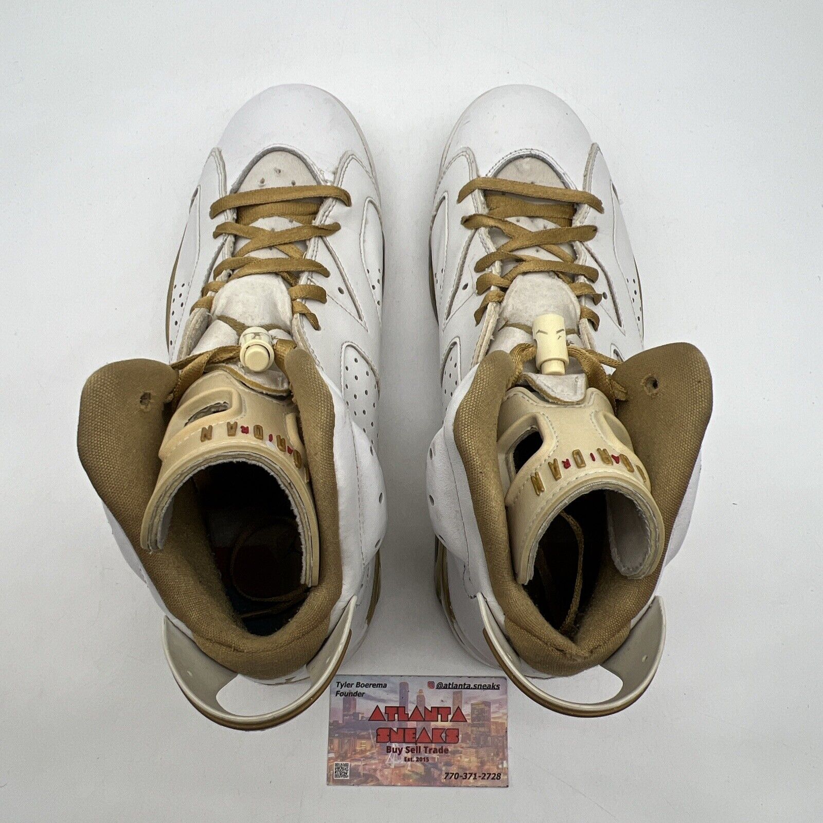 Size 10 - Air Jordan 6 Retro GMP White Gold Leather (384664-135)