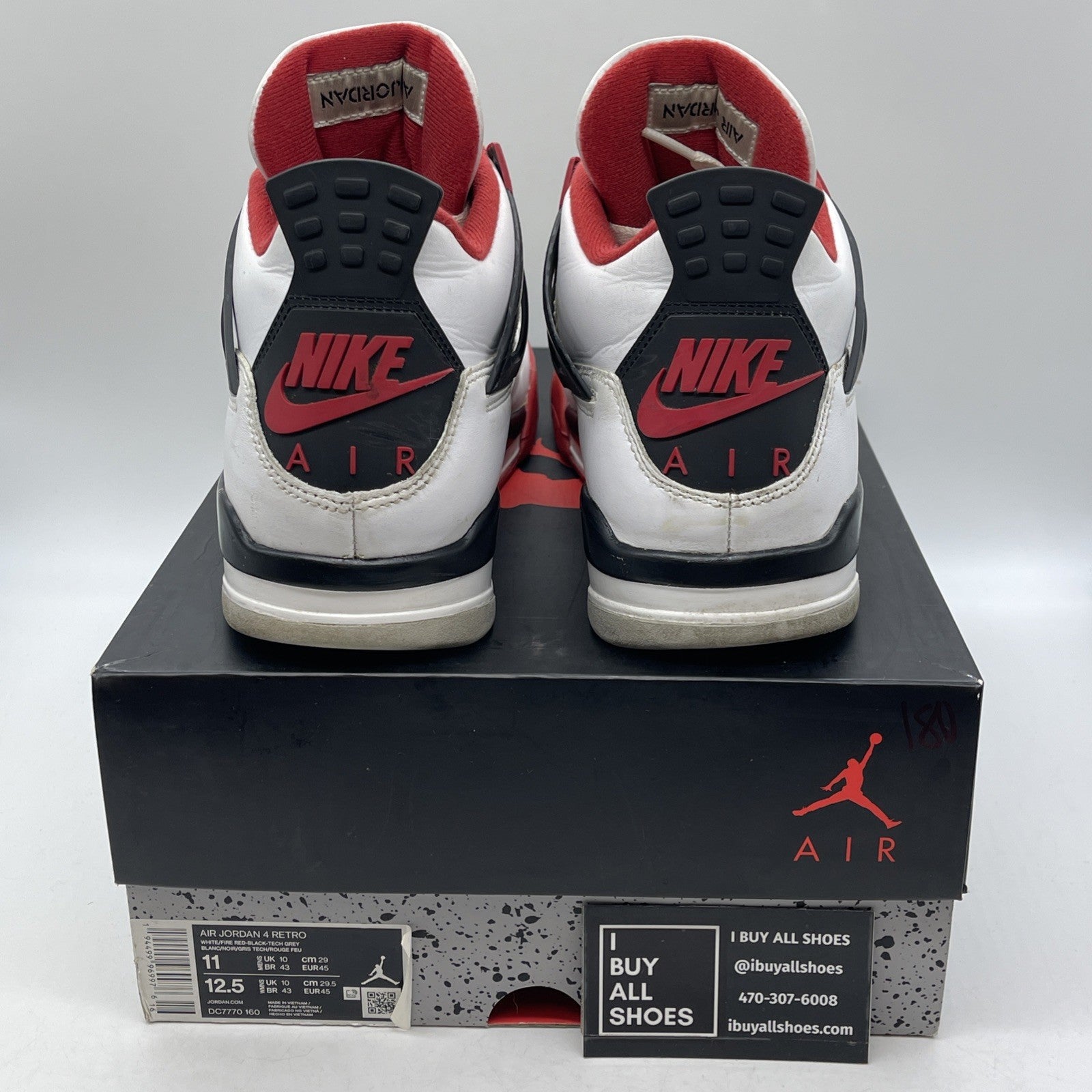 Size 11 - Jordan 4 Retro OG Mid Fire Red White Black Leather (DC7770-160)