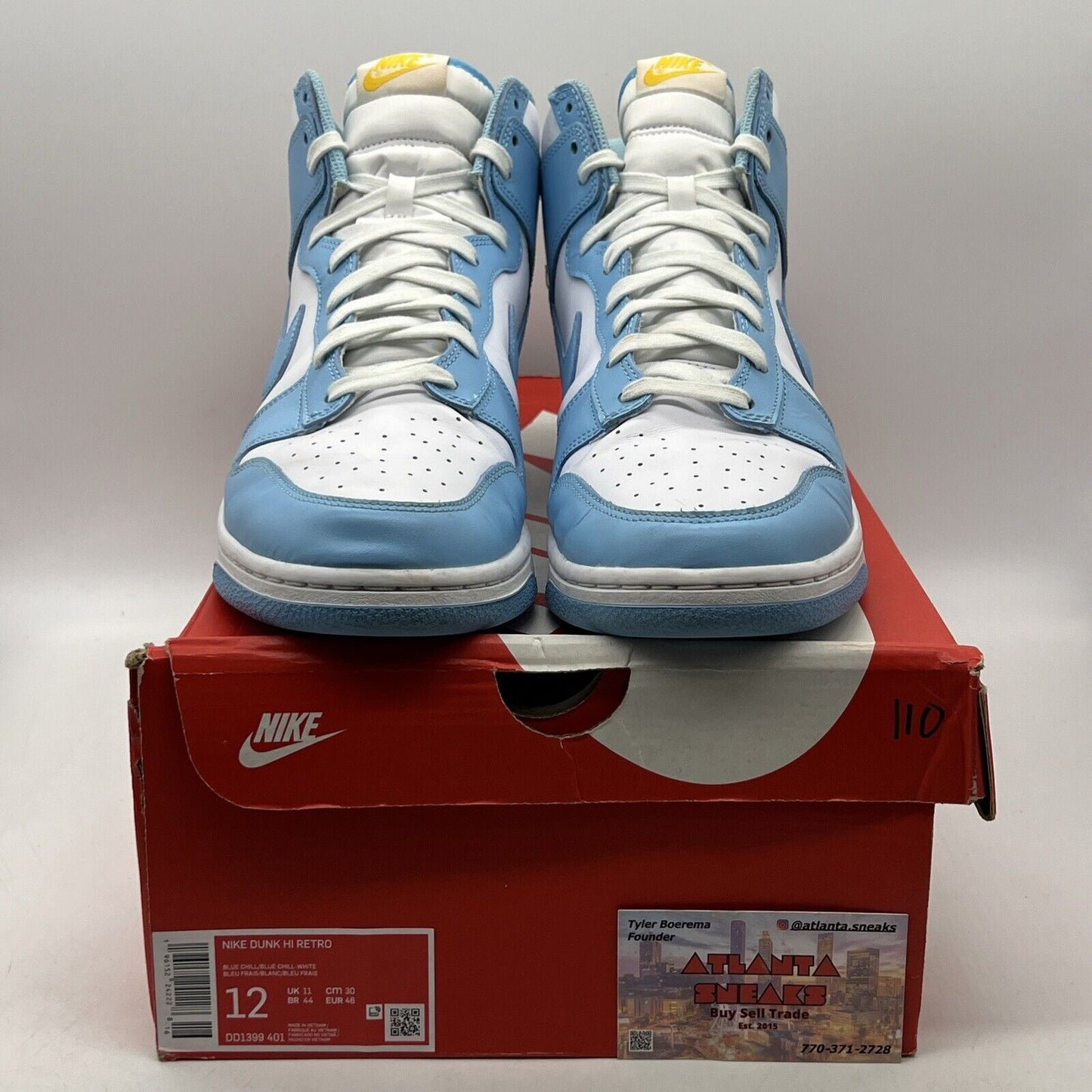 Size 12 - Nike Dunk High Blue Chill White Leather (DD1399-401)
