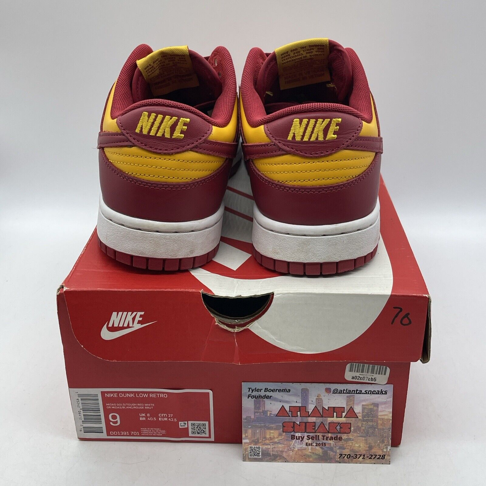 Size 9 - Nike Dunk Low USC - Red Yellow White Leather (DD1391-701)