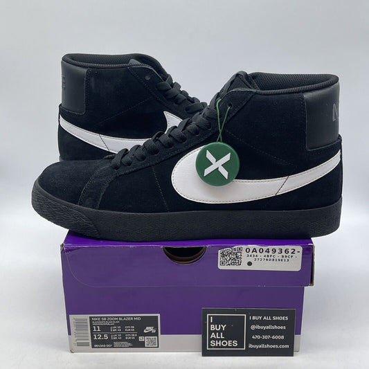 Size 11 - Nike Zoom Blazer SB Mid Black White Suede Leather (864349-007)