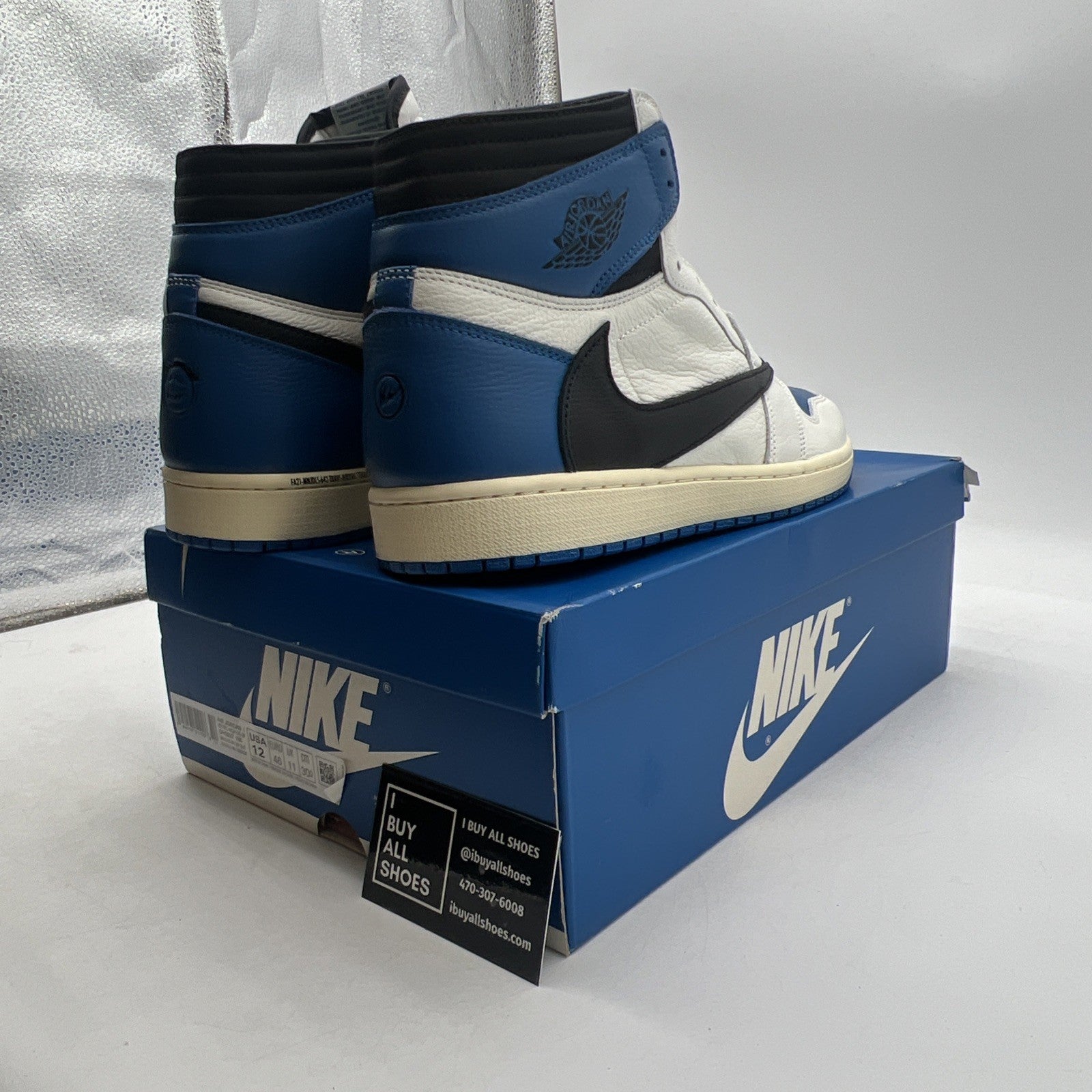 Size 12 - Air Jordan 1 Retro x Fragment Design x Travis Scott High Blue