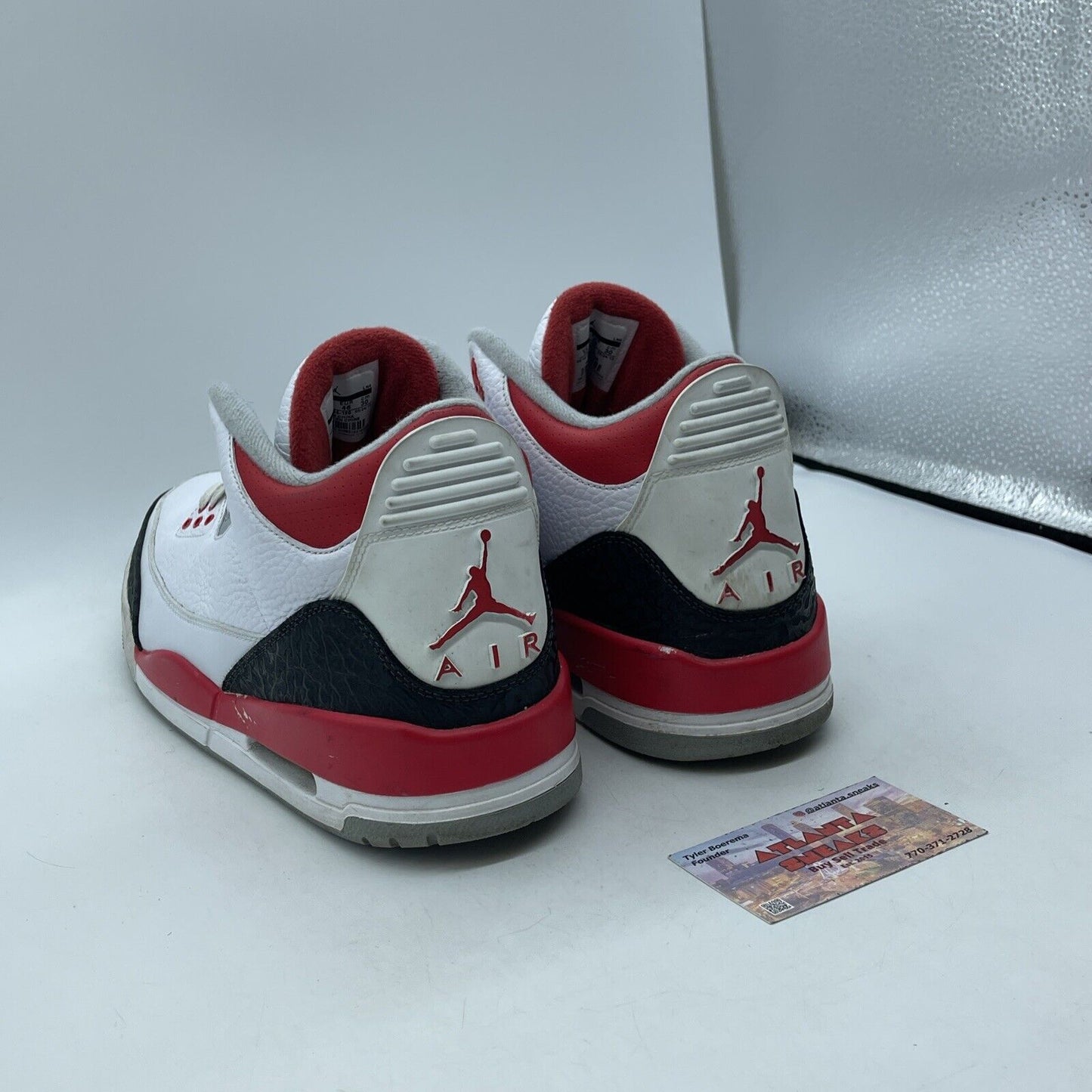 Size 12 - Air Jordan 3 Retro Fire Red White Leather Black Suede (136064-120)