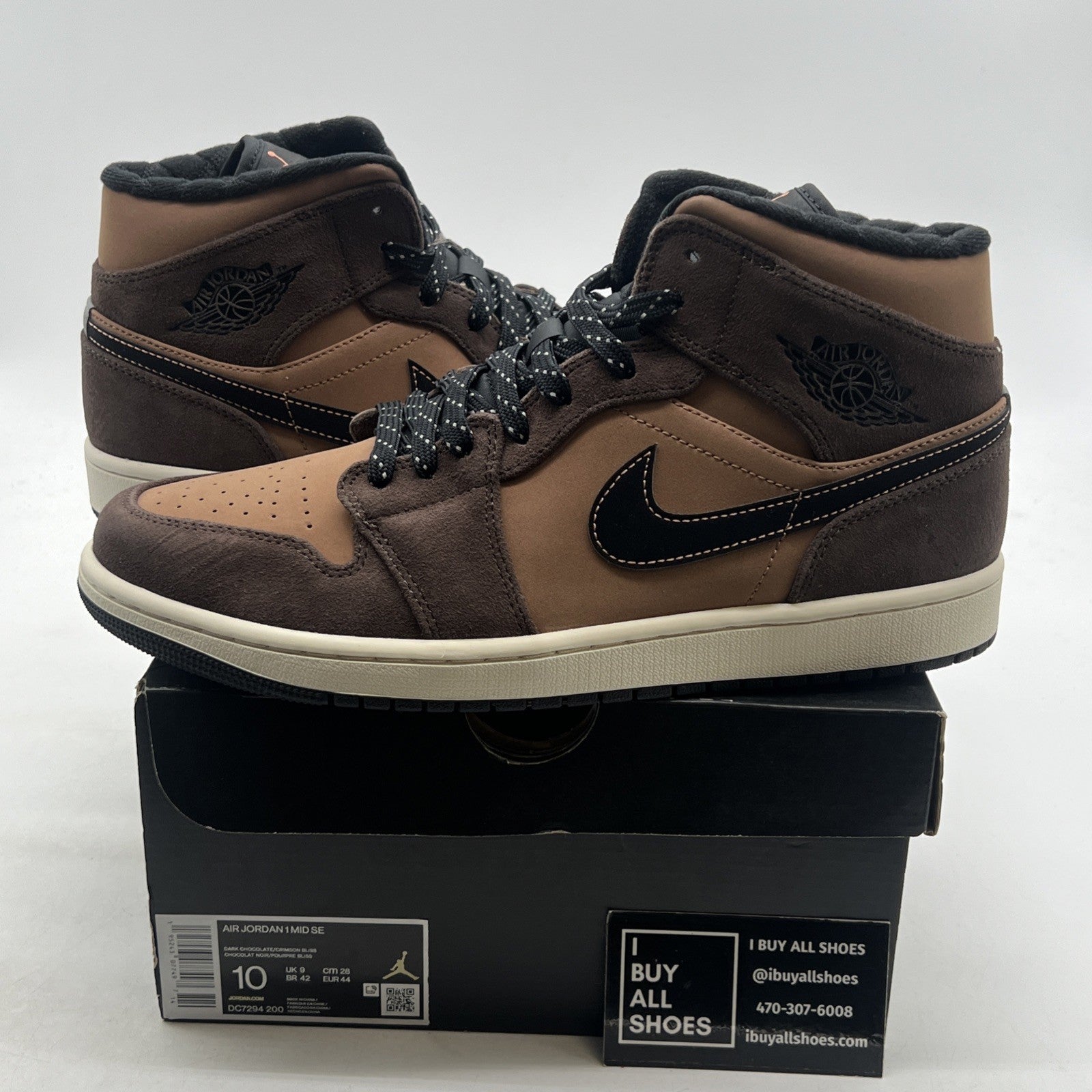 Size 10 - Air Jordan 1 Mid SE - Dark Chocolate (DC7294-200)