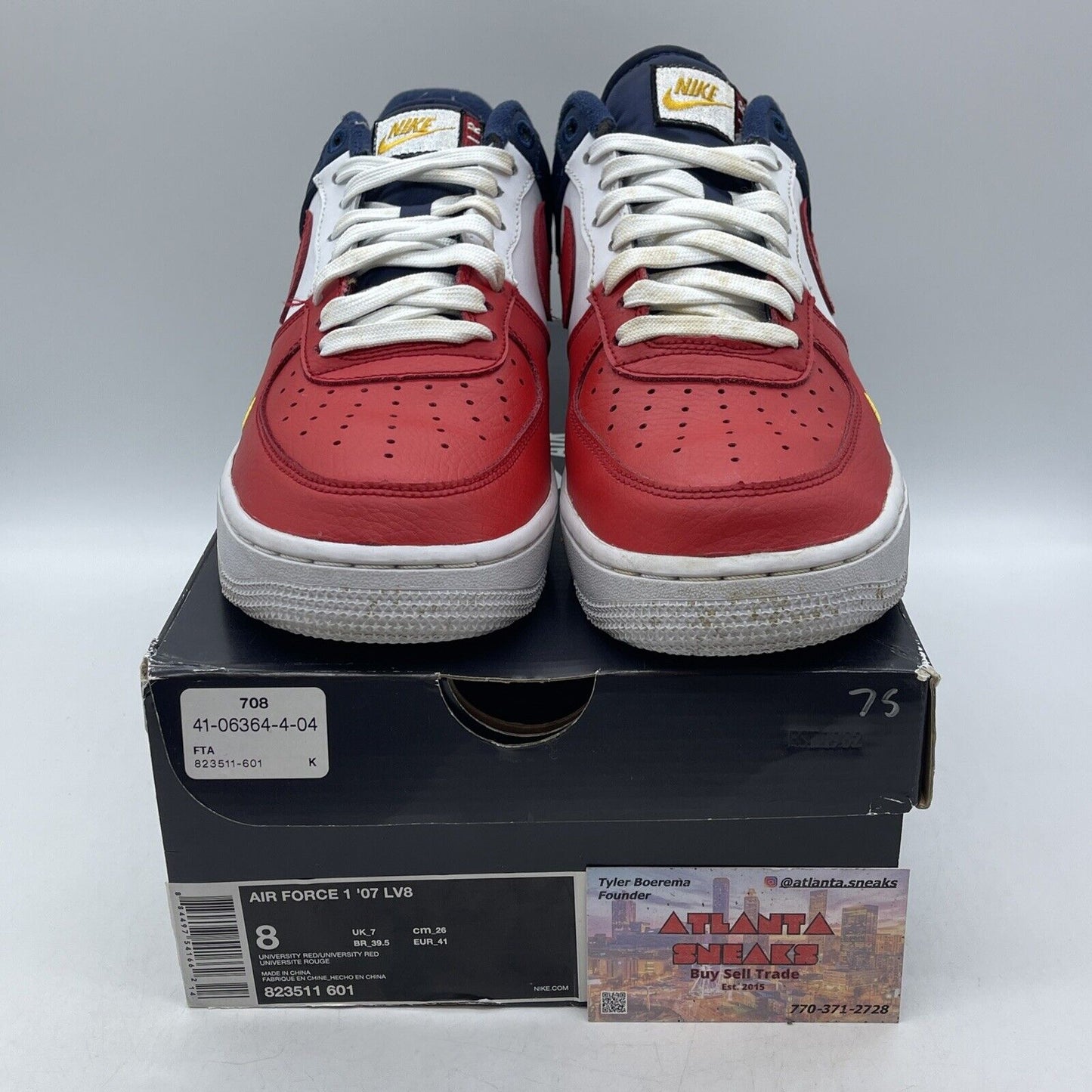 Size 8 - Nike Air Force 1  LV8 Low 4th of July Blue White Leather (823511-601)