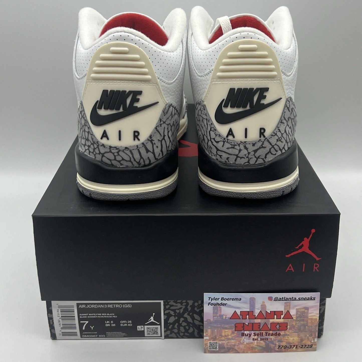 Nike Jordan 3 Retro White Cement Reimagined (DM0967-100) Grade School Size 7Y