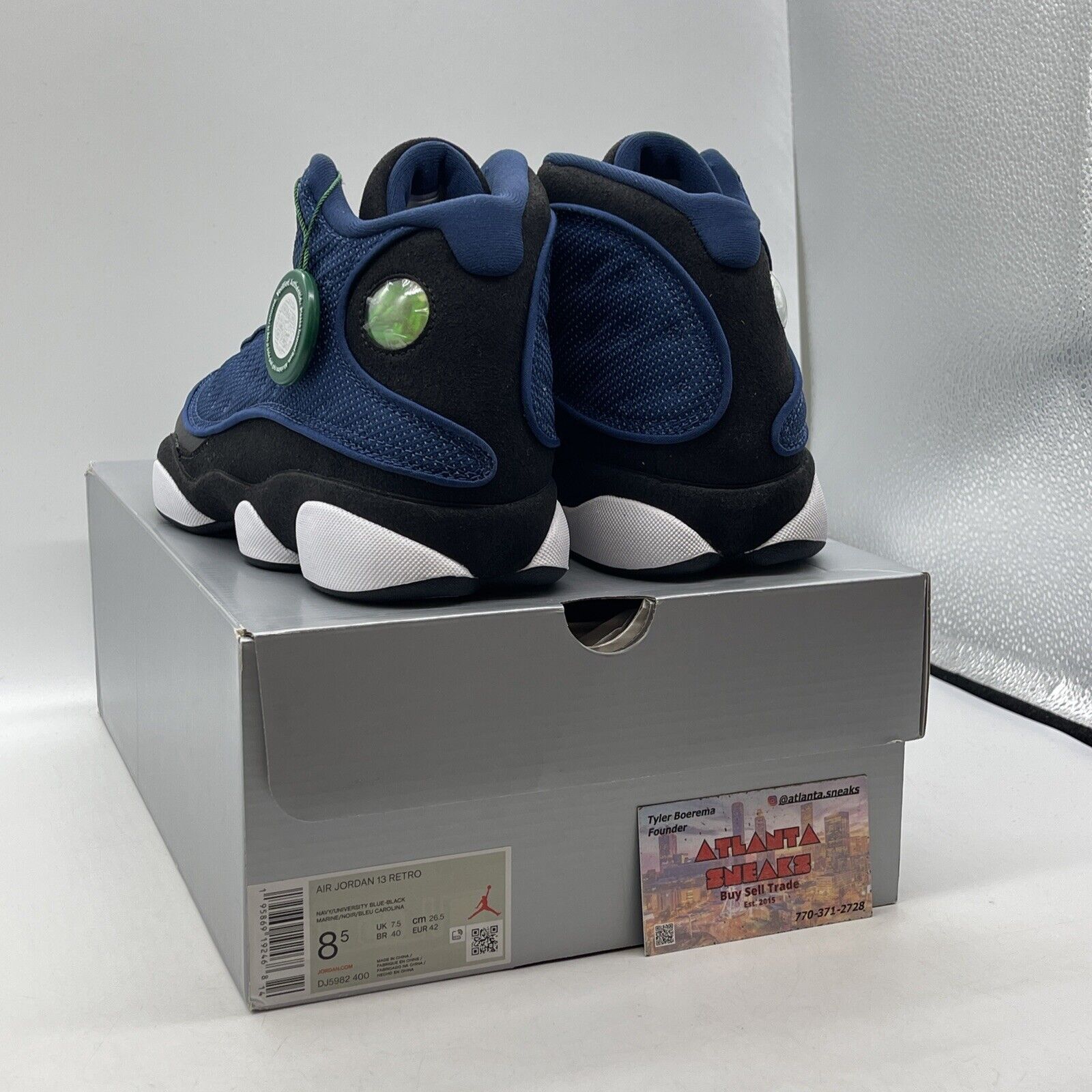 Size 8.5 - Jordan 13 Navy 2022 Black Suede White Leather (DJ5982-400)