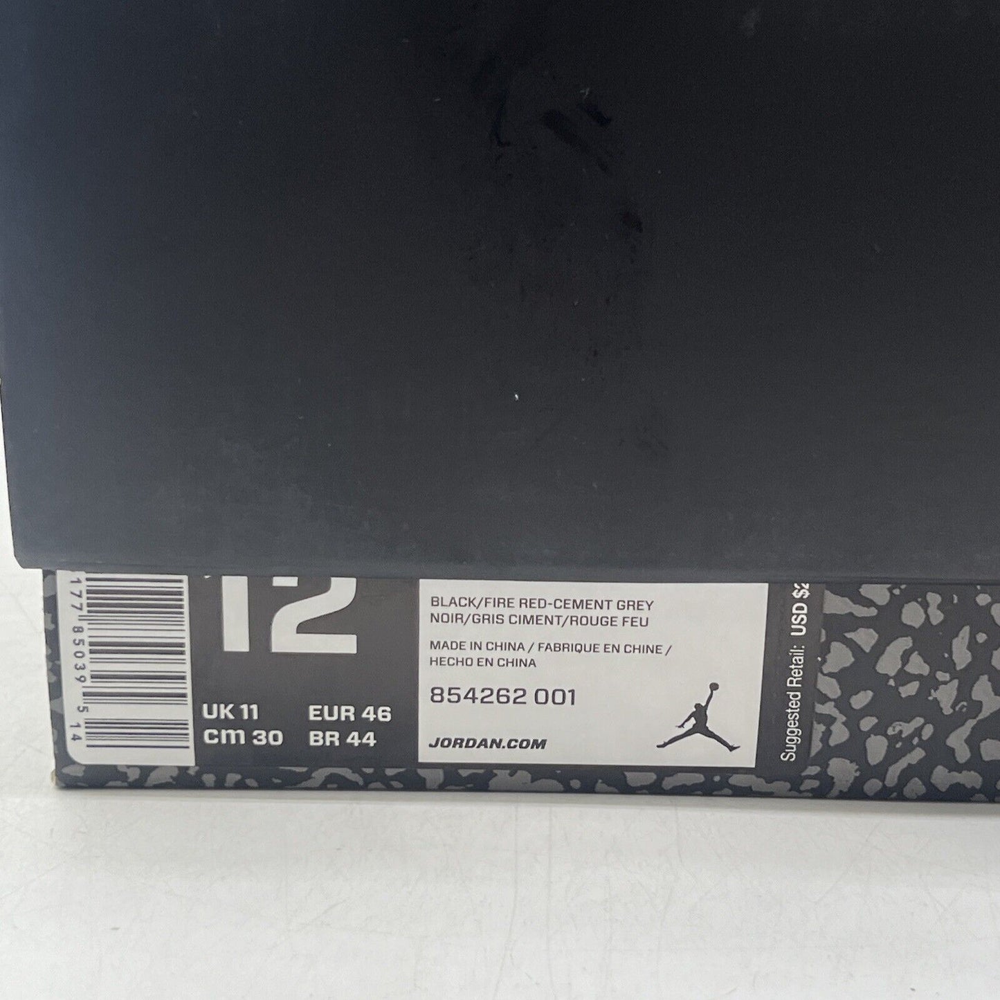 Size 12 - Jordan 3 Retro OG Mid Black Cement White Grey Leather  (854262-001)