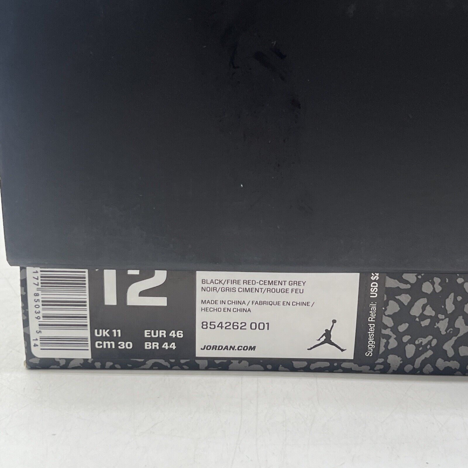 Size 12 - Jordan 3 Retro OG Mid Black Cement White Grey Leather  (854262-001)