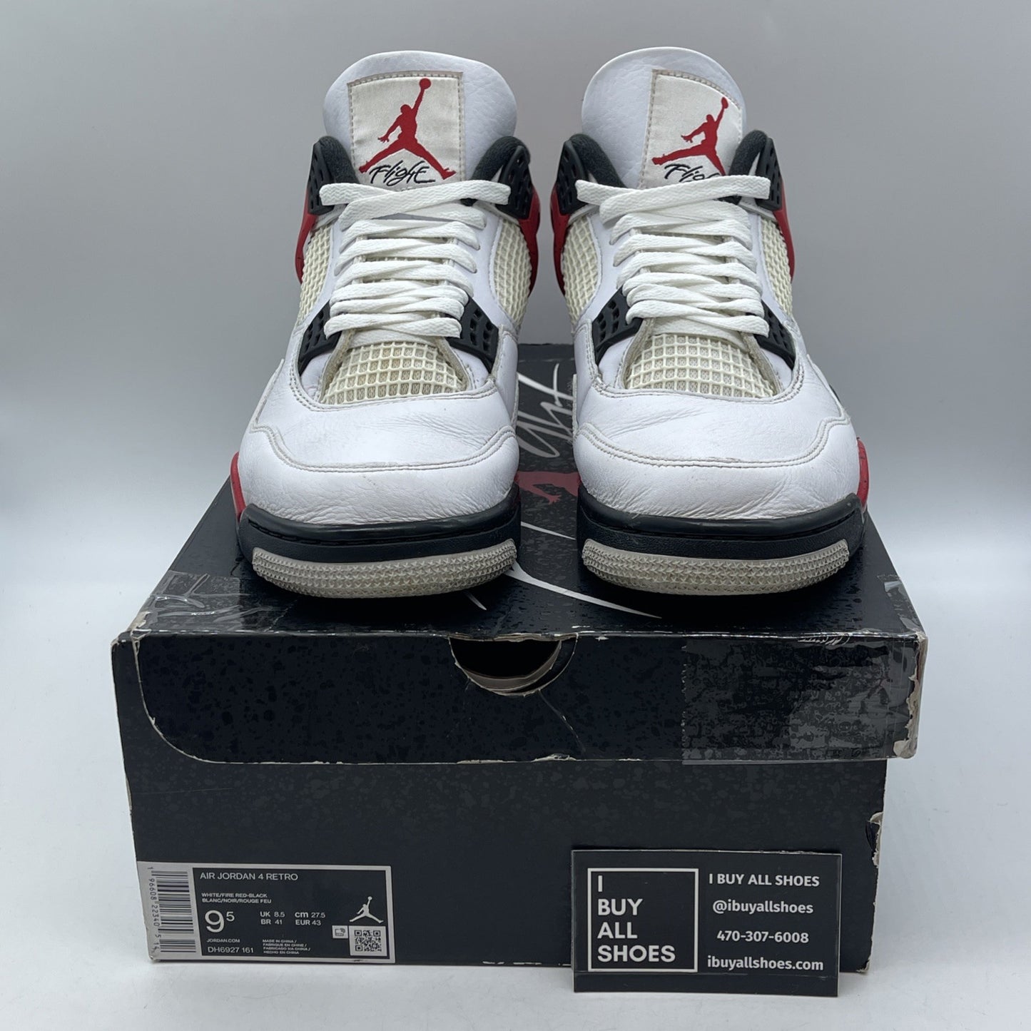 Size 9.5 - Jordan 4 Retro Mid Red Cement Black White Leather (DH6927-161)