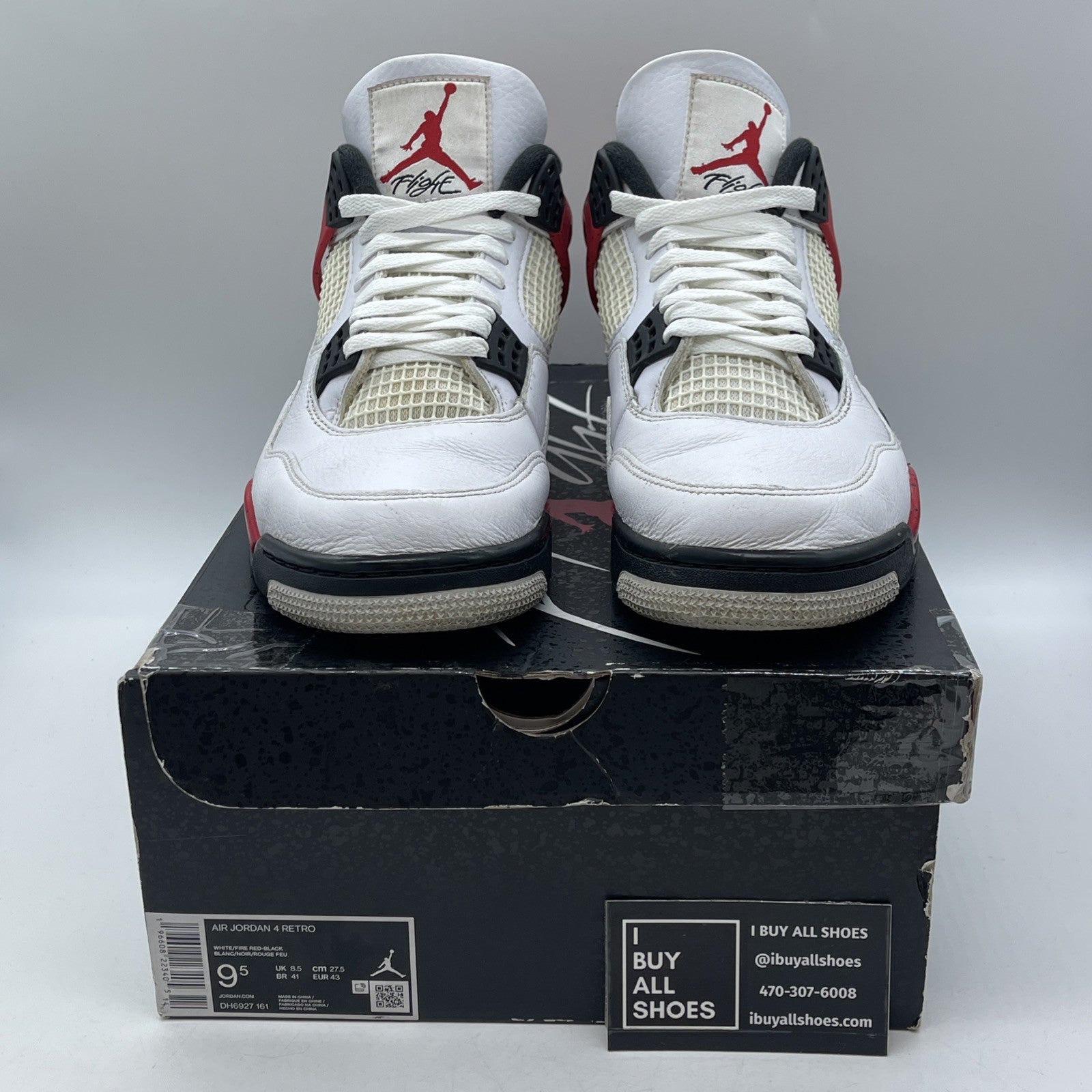 Size 9.5 - Jordan 4 Retro Mid Red Cement Black White Leather (DH6927-161)