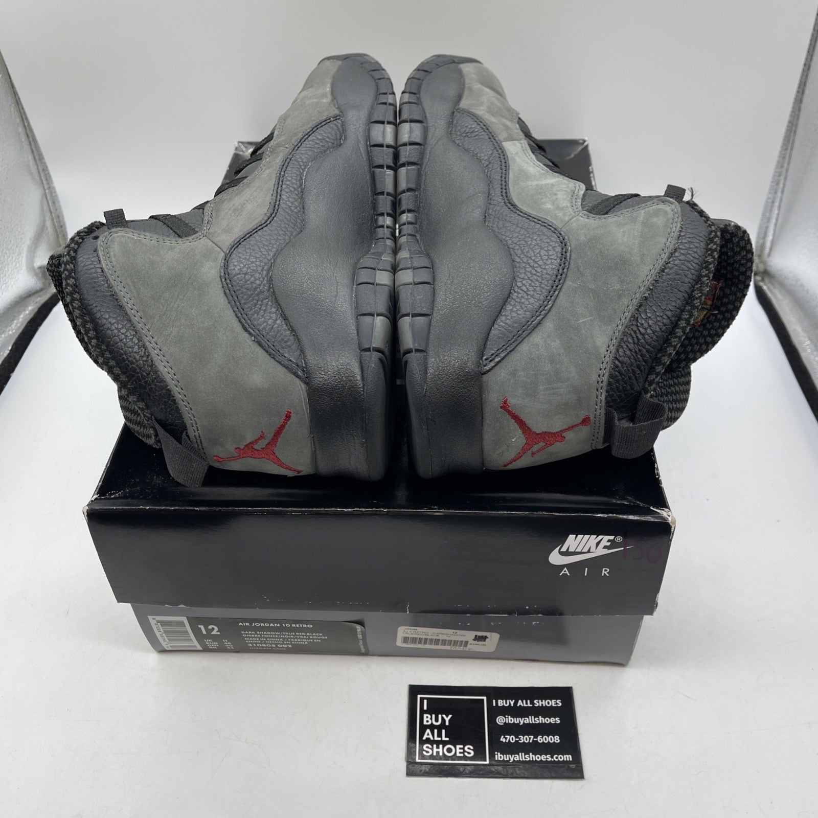 Size 12 - Air Jordan 10 Retro 2018 Shadow Grey Black Suede Leather (310805-002)