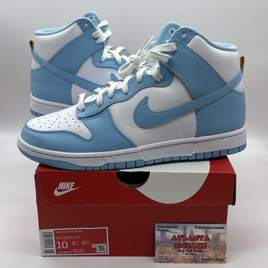 Nike SB Dunk High Blue Chill New Sz 10 With Original Box Whir Yellow Blue Icy Al