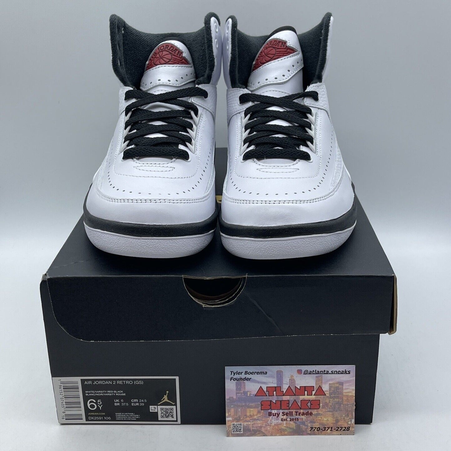 Size 6.5Y - Jordan 2 Retro Mid Chicago White Black Red Leather (DX2591-106)