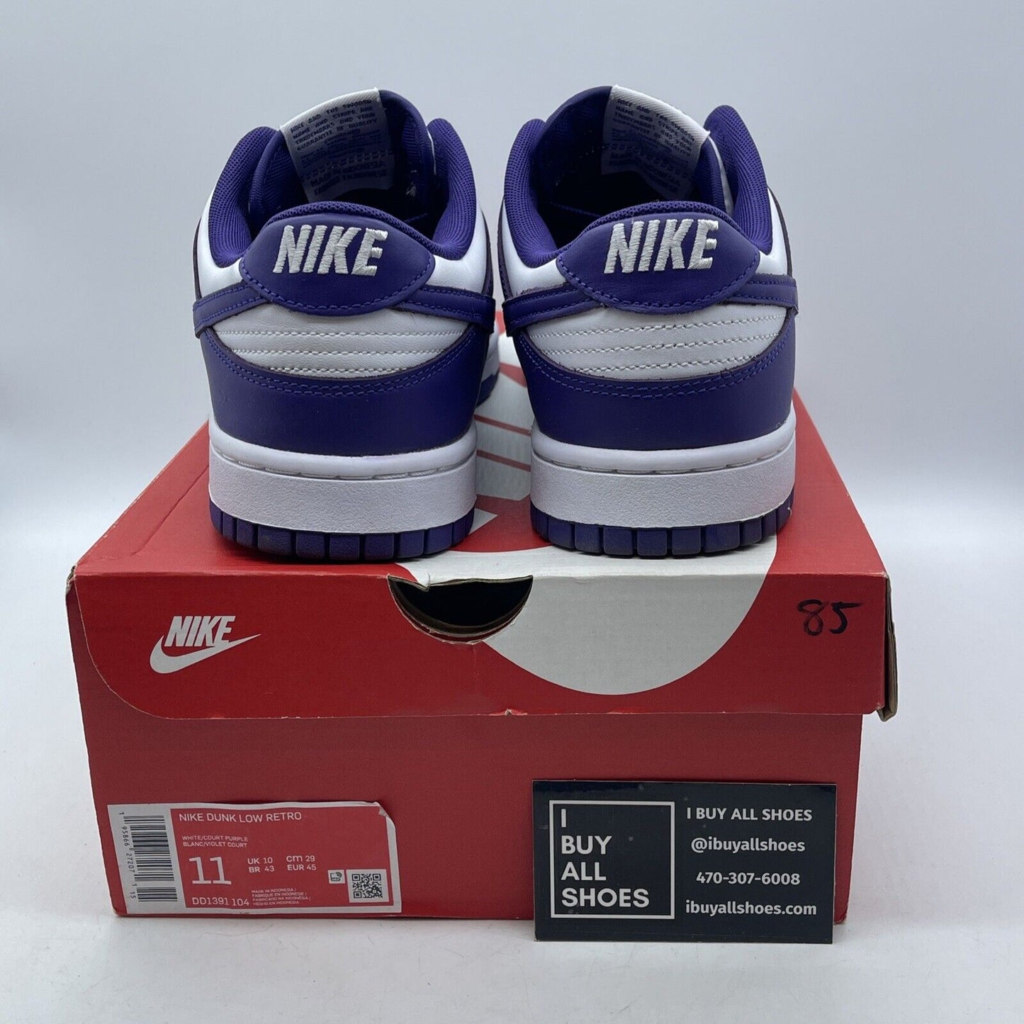 Size 11 - Nike Dunk Low Retro Court Purple White Leather Suede (DD1391-104)