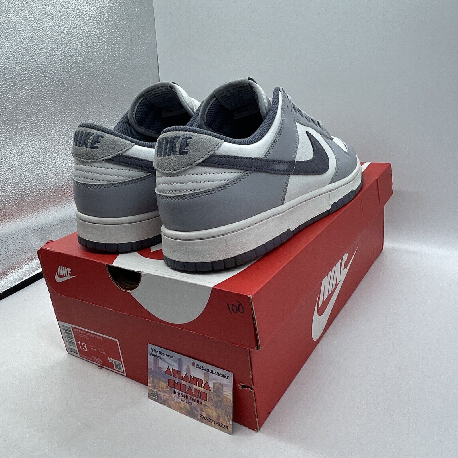 Size 13 - Dunk Low Light Carbon Grey White Leather (FJ4188-100)