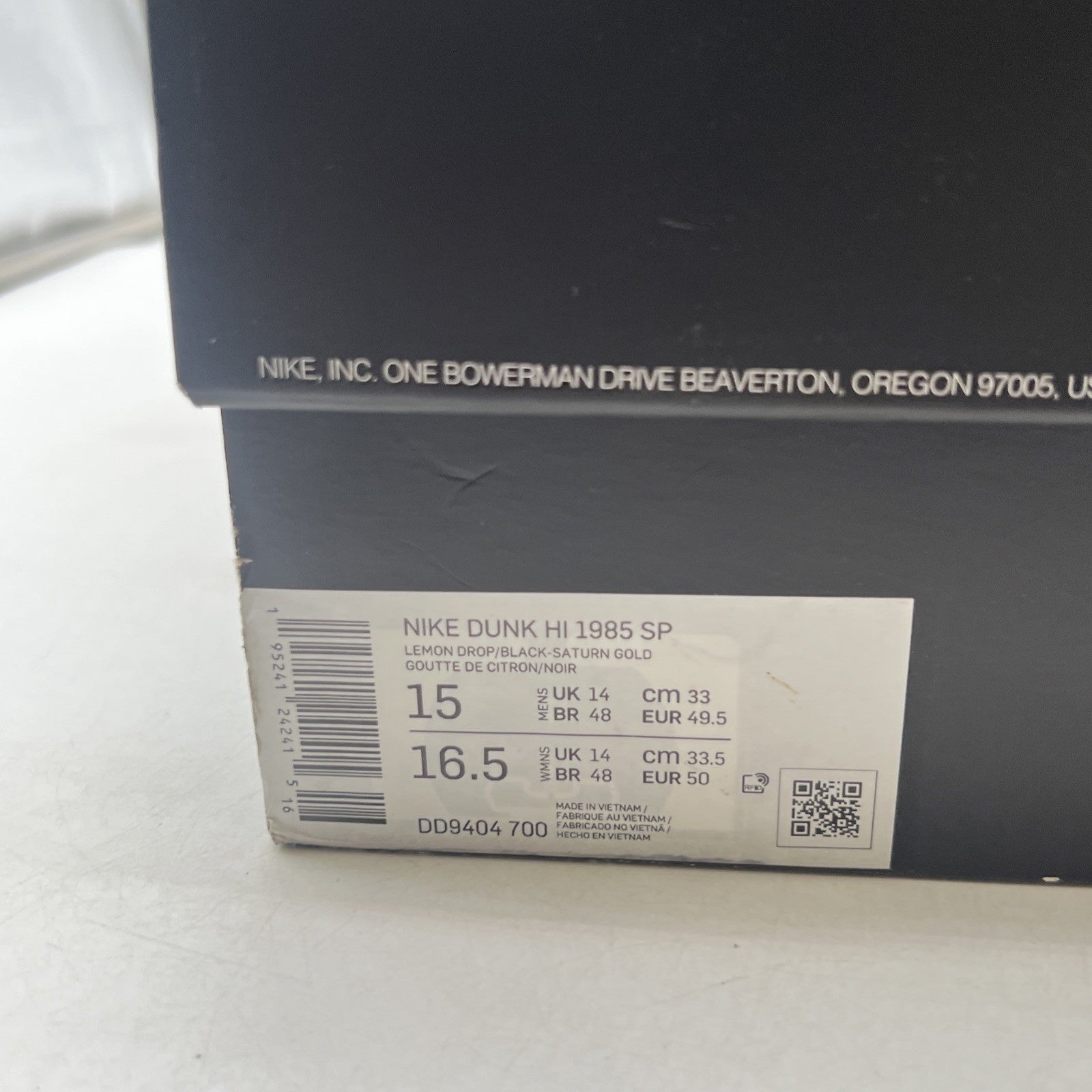 Size 15 - Nike Dunk 1985 High Black Acid Wash (DD9404-700)