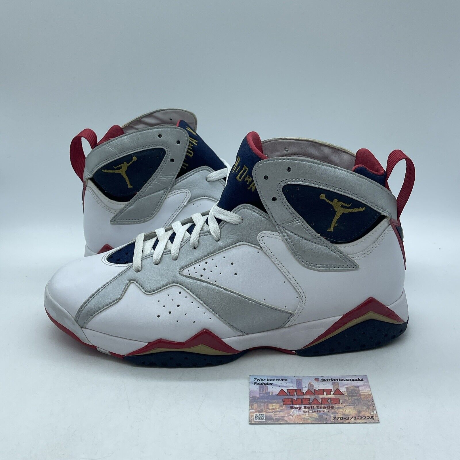 Size 11 - Air Jordan 7 Retro 2012 Olympic White Silver Leather Suede (304775-135