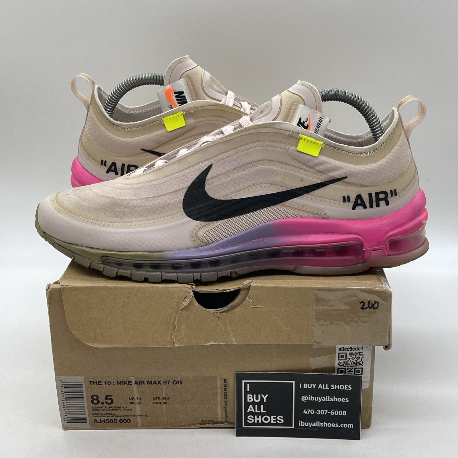 Size 8.5 - Nike Serena Williams x Off-White x Air Max 97 OG Queen (AJ4585-600)