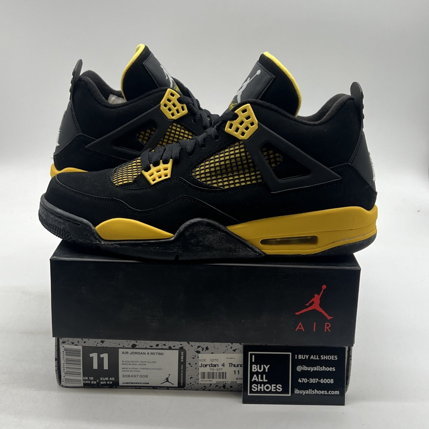 Size 11 - Air Jordan 4 Retro Low Thunder (308497-008)
