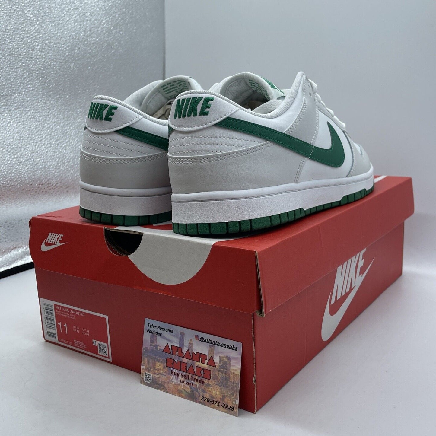 Size 11 - Nike Dunk Low Summit White Malachite Green Leather (DV0831-107)