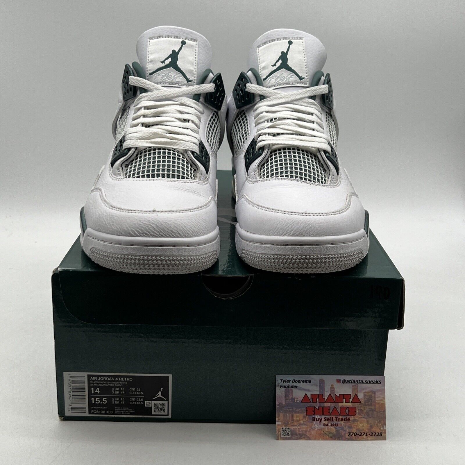 Size 14 - Air Jordan 4 Retro Oxidized Green White Leather (FQ8138-103)