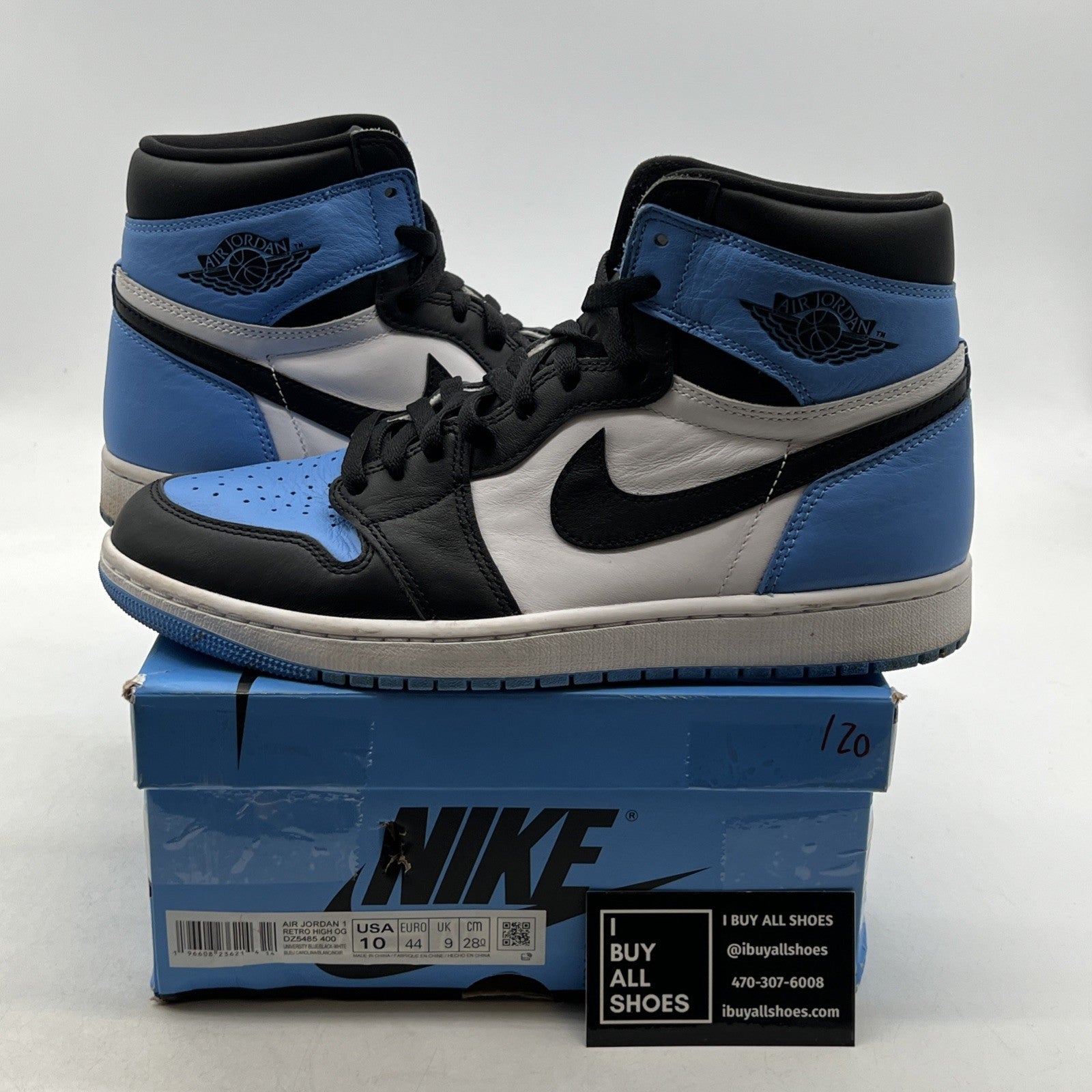 Size 10 - Air Jordan 1 Retro OG High UNC Toe (DZ5485-400)
