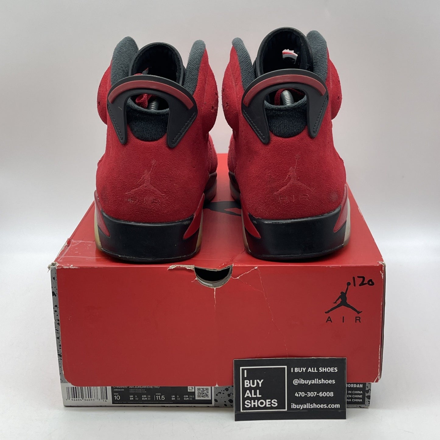 Size 10 - Air Jordan 6 Retro Toro Bravo Red Black Suede (CT8529-600)