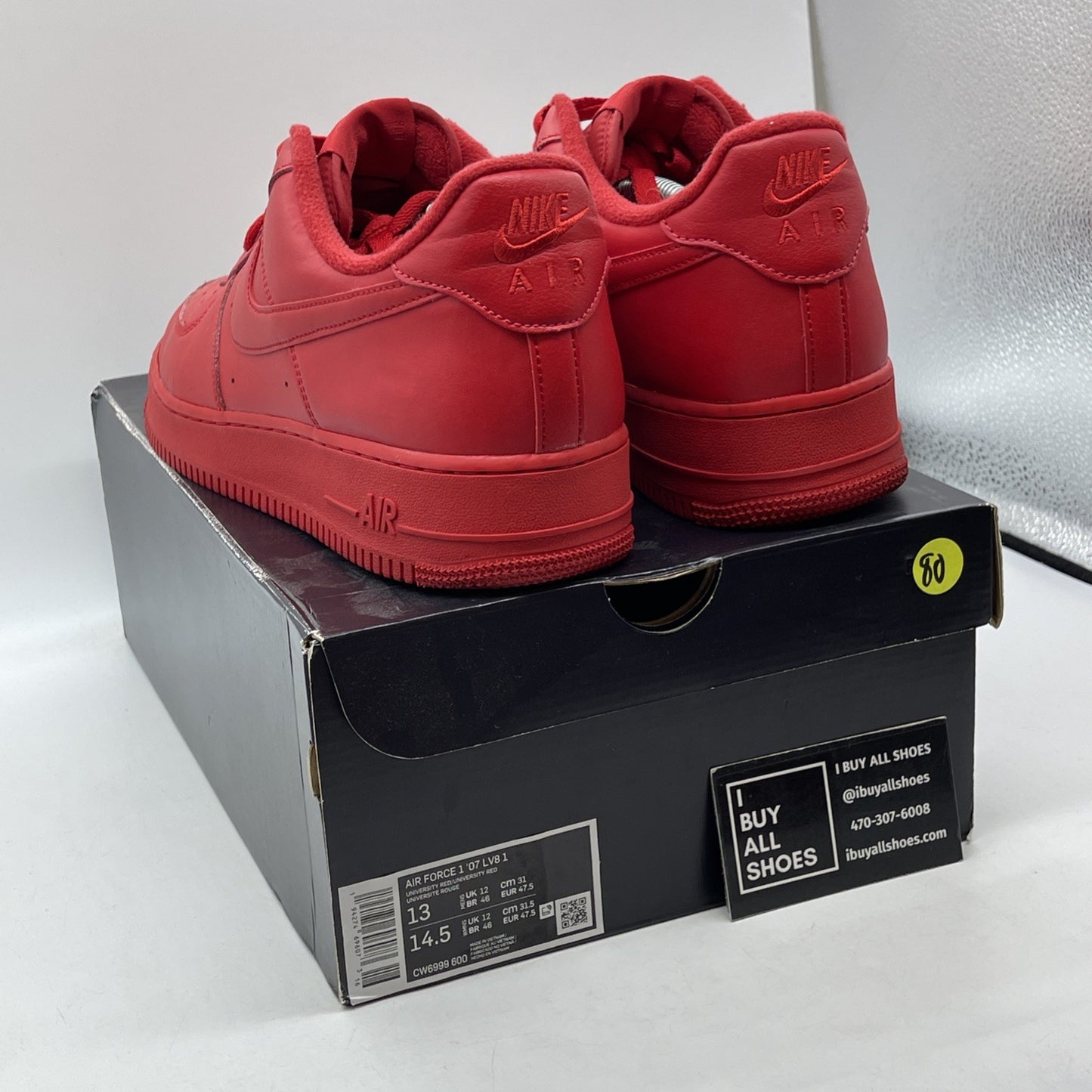 Size 13 - Nike Air Force 1 Low Triple Red Leather Suede (CW6999-600)