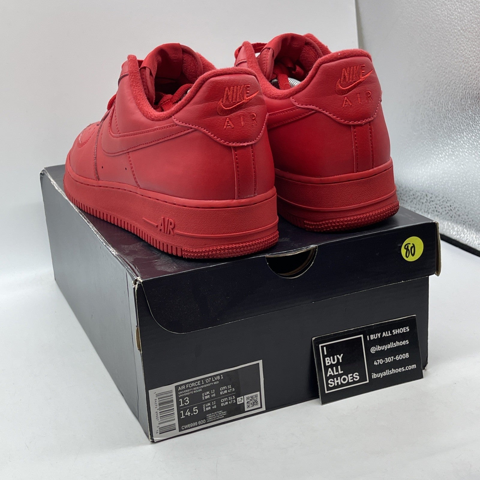 Size 13 - Nike Air Force 1 Low Triple Red Leather Suede (CW6999-600)