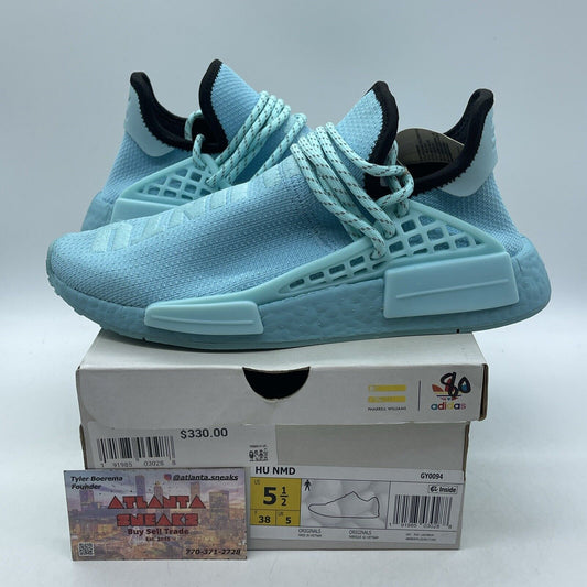 Size 5.5 - Adidas Pharrell X NMD human Race Aqua Blue Black  Suede (GY0094)