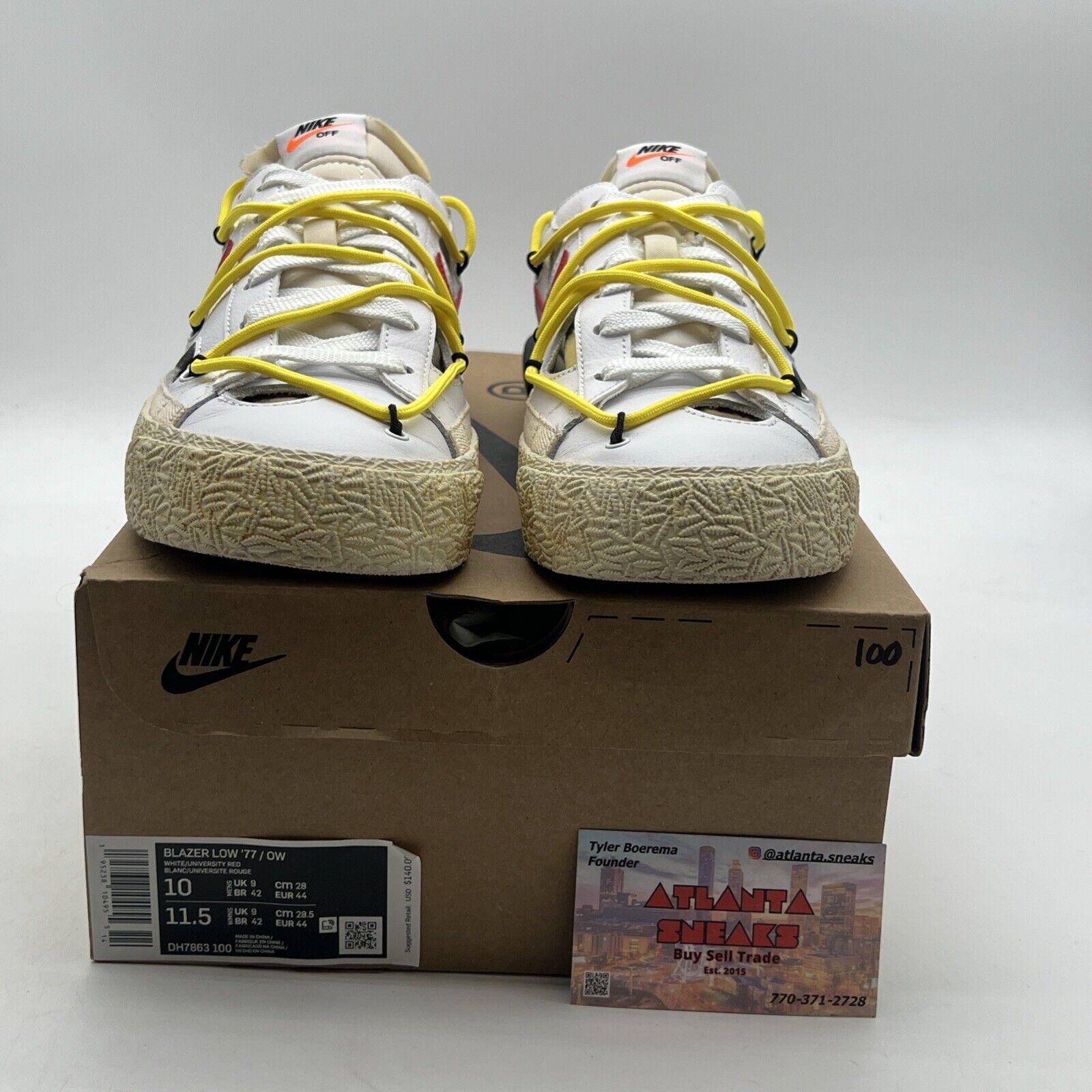 Size 10 - Nike Off-White x Blazer Low White University Red (DH7863-100)