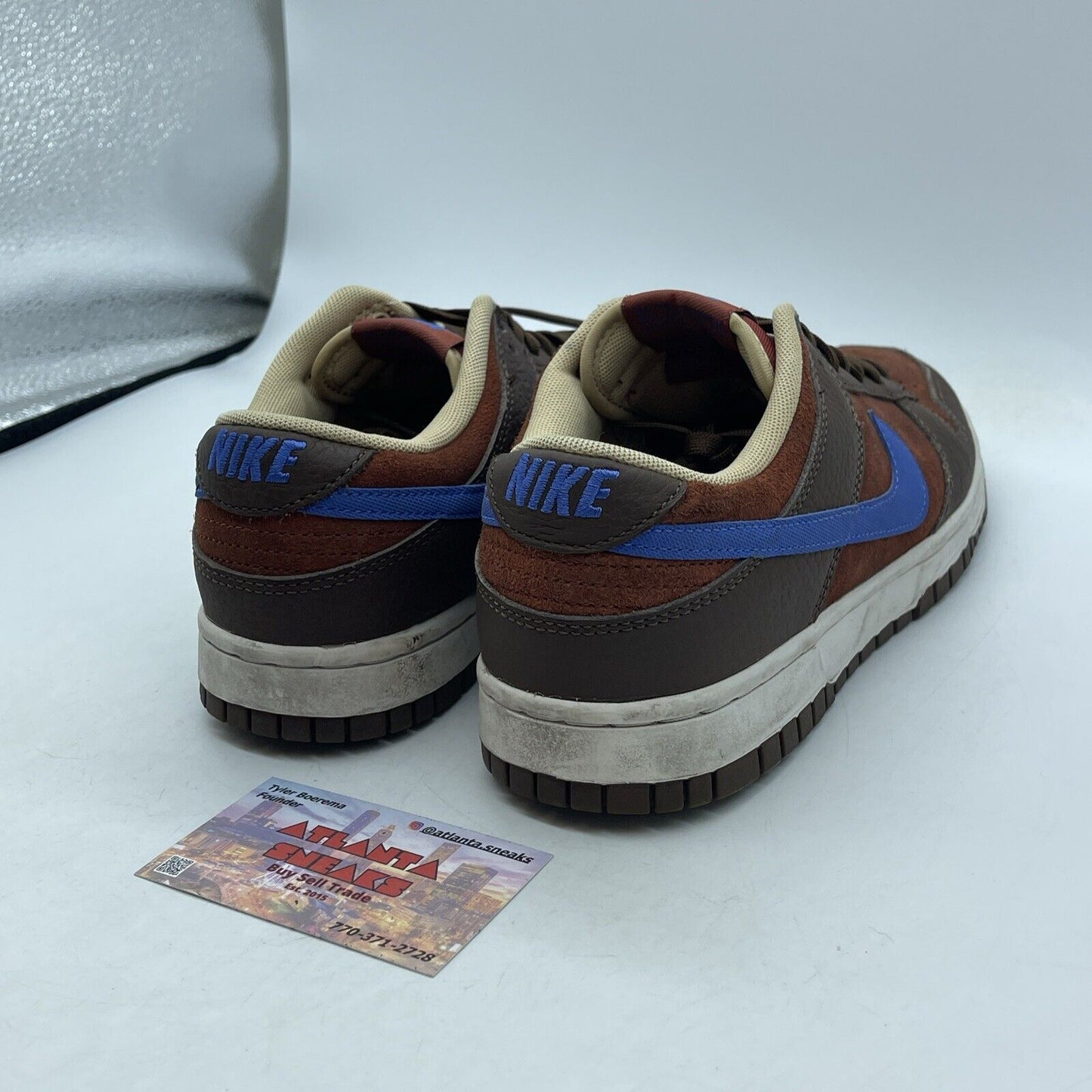 Size 8.5 - Nike Dunk Premium Low Mars Stone Blue Brown Suede Leather -DR9704-200