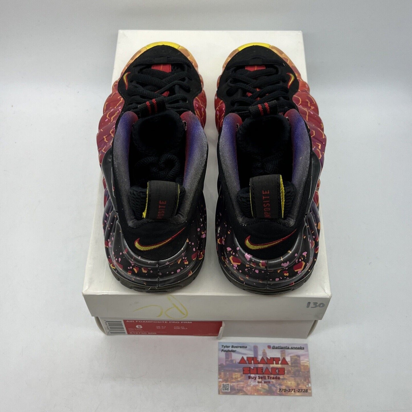 Size 6 - Nike Air Foamposite Pro Prm Area 72 Yellow Purple Red (616750-600)