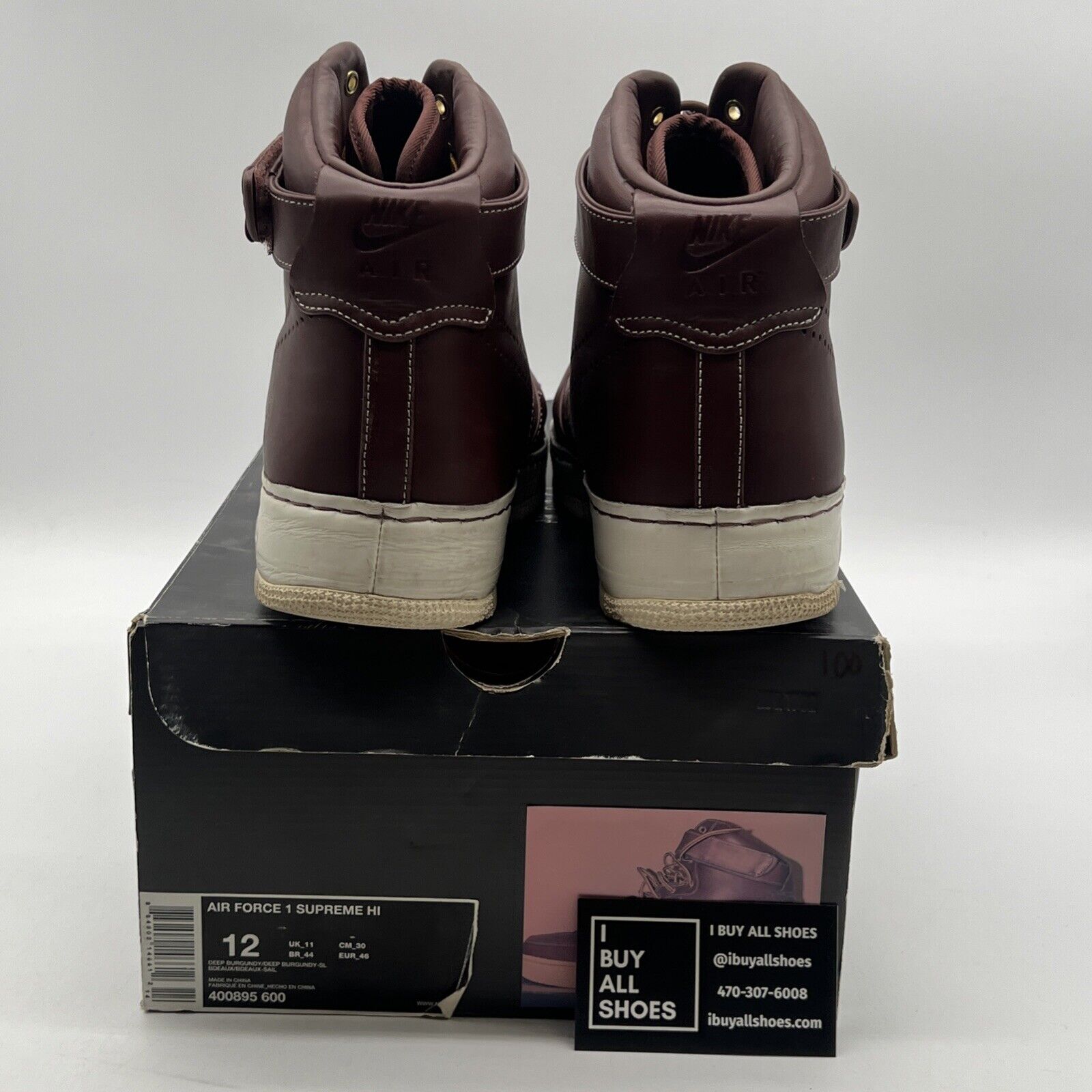 Size 12 - Nike Air Force 1 Supreme High Work Boots (400895-600)