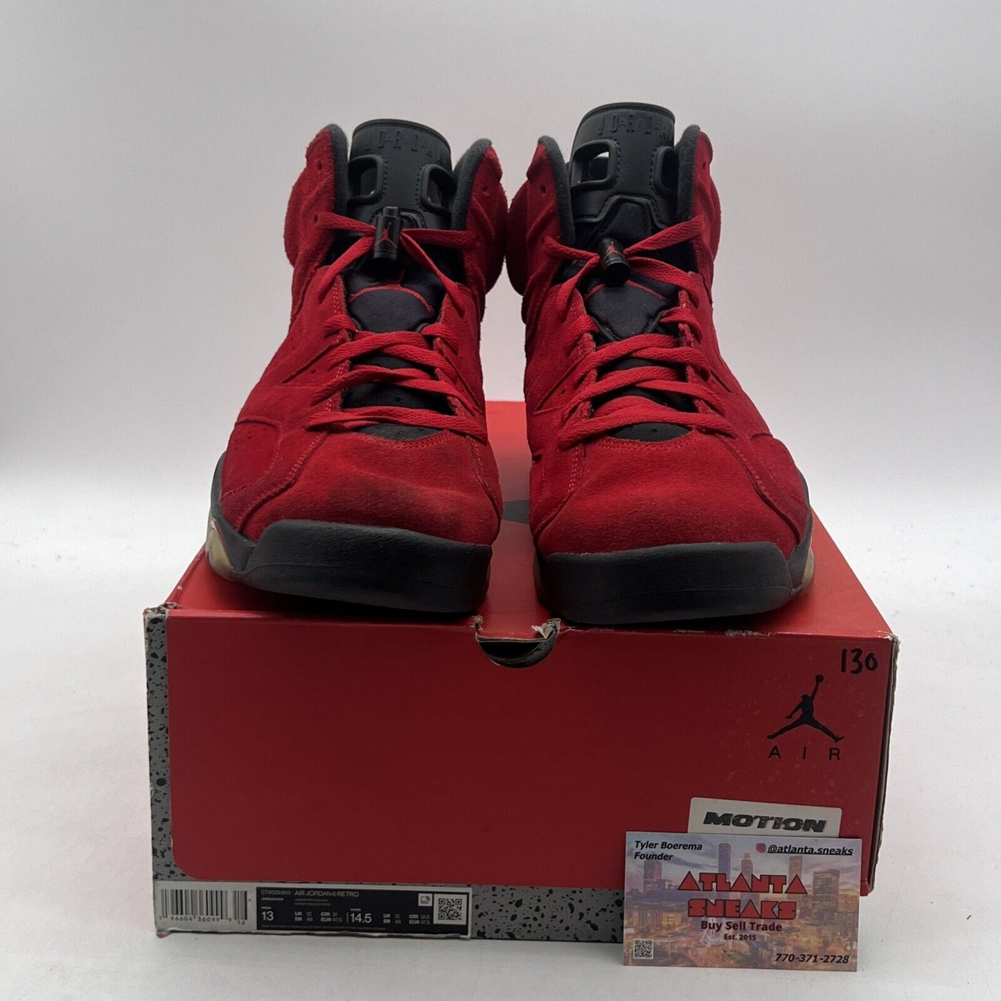 Size 13 - Air Jordan 6 Retro Toro Bravo Black Red Suede (CT8529-600)