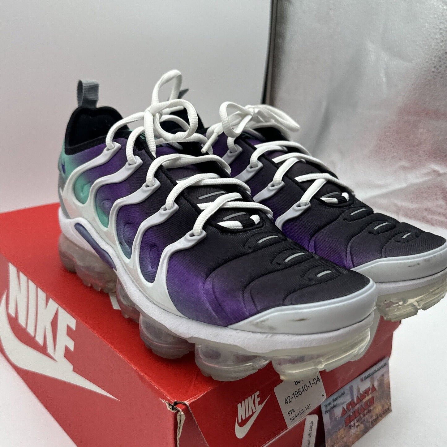 Nike Air Max Vapormax Plus 924453-101 Men's Size 8.5 With Box Sprite Teal White