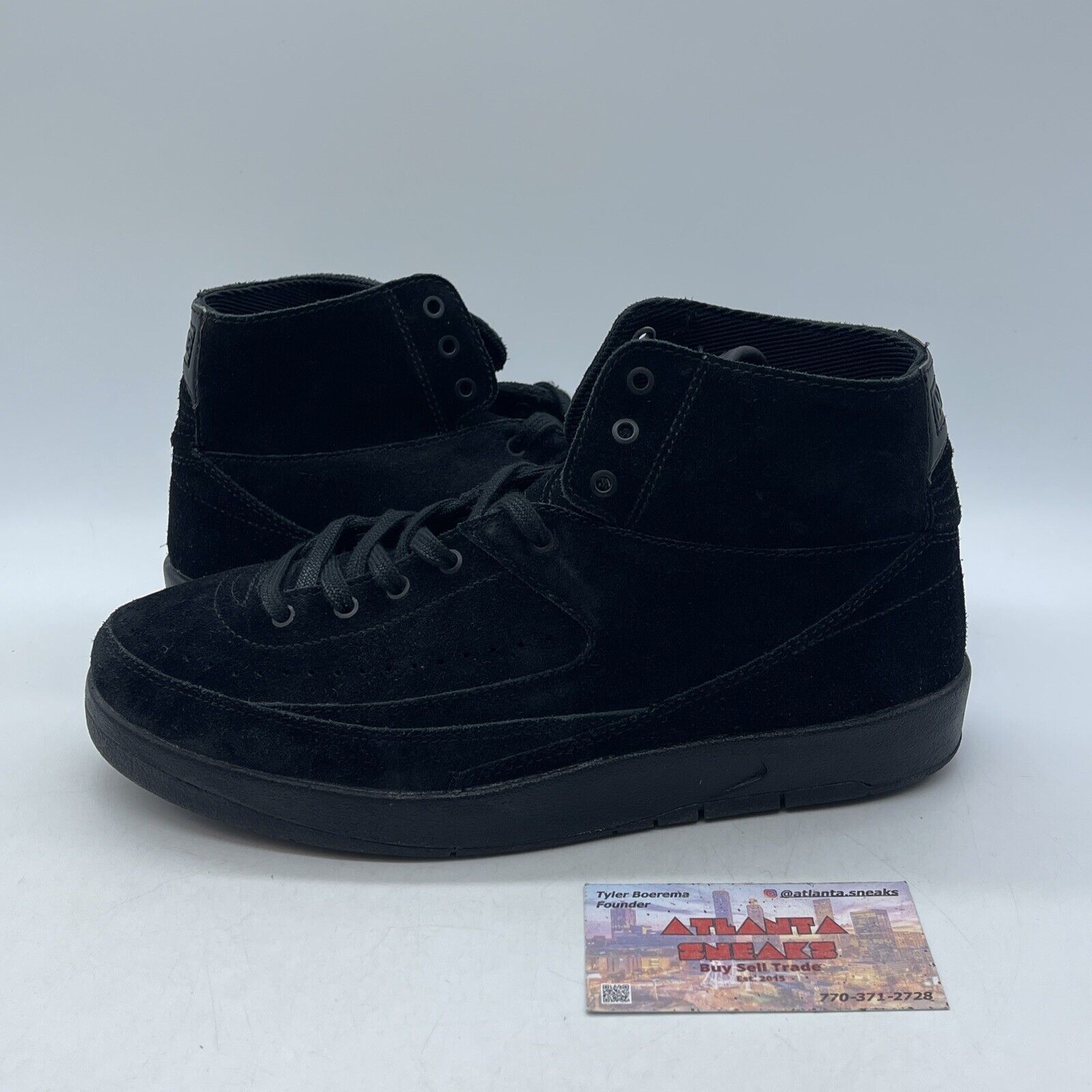 Size 7.5 - Air Jordan 2 Retro Deconstructed Triple Black Suede (897521-010)