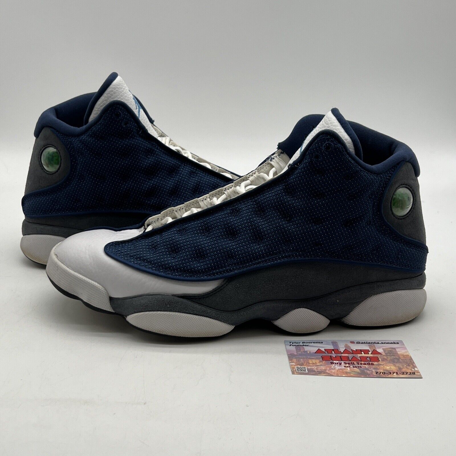 Size 11.5 - Jordan 13 Retro Mid Flint White Grey Blue Suede Leather (414571-404)