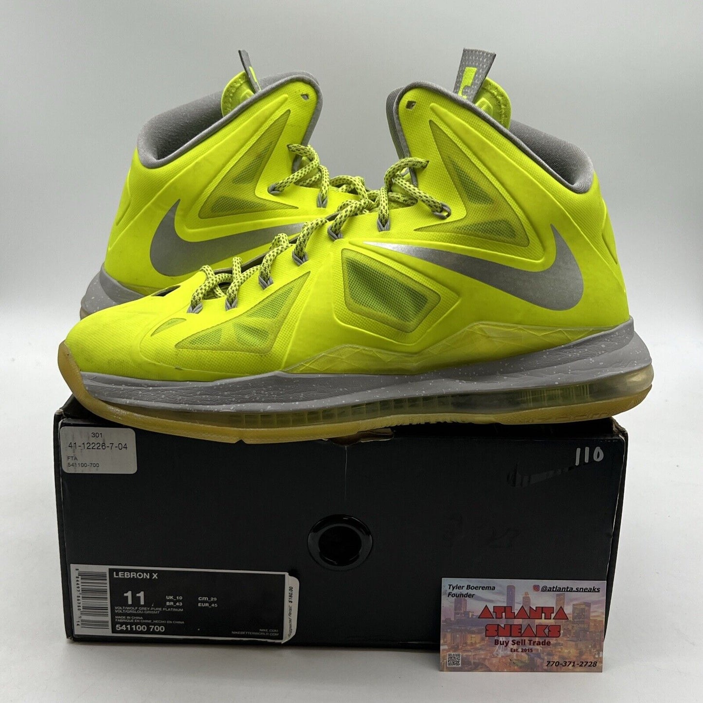 Size 11 - Nike LeBron 10 Volt - (541100-700)