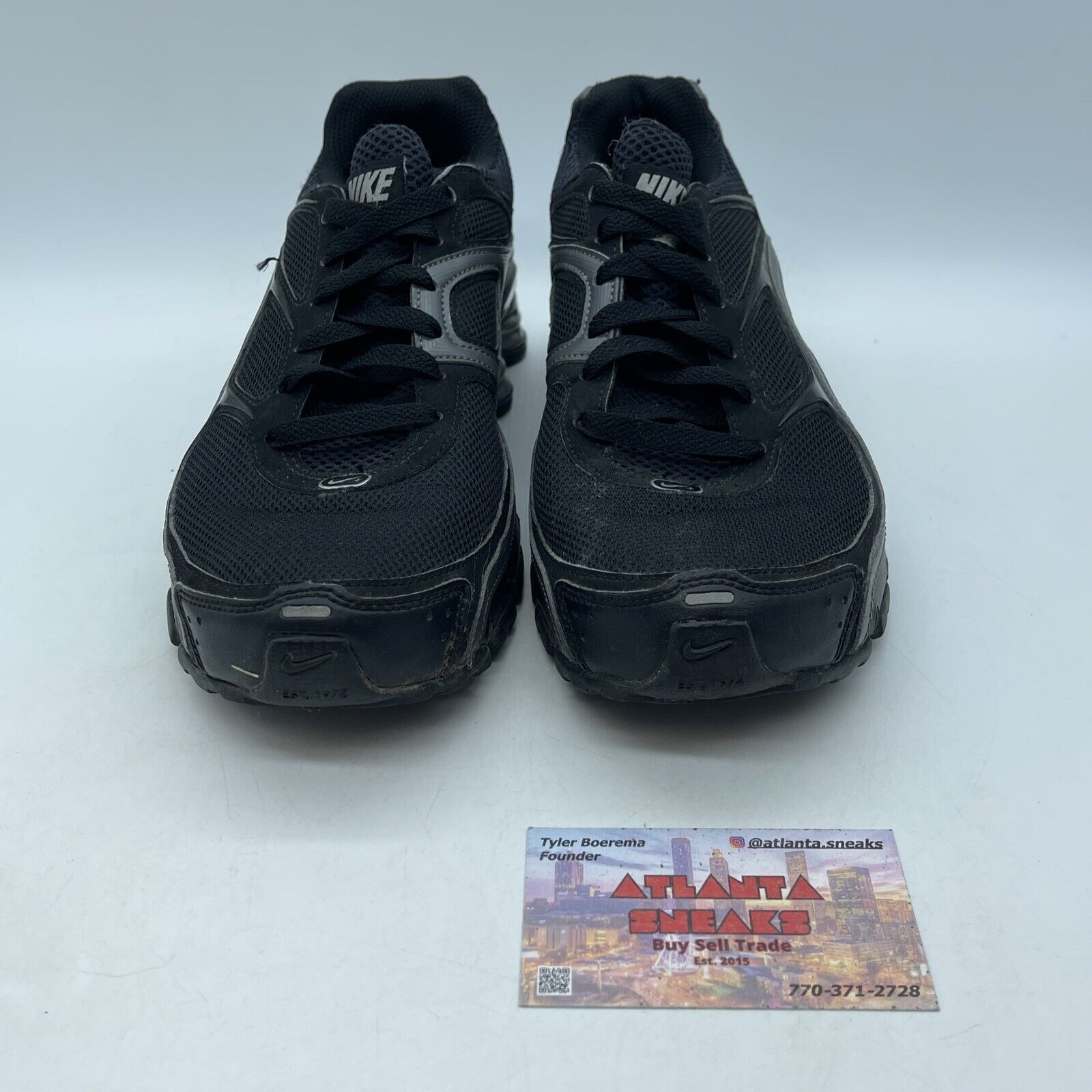 Size 8W - Nike Shox Turbo 9 Black Dark Grey Suede Leather (366423-003)